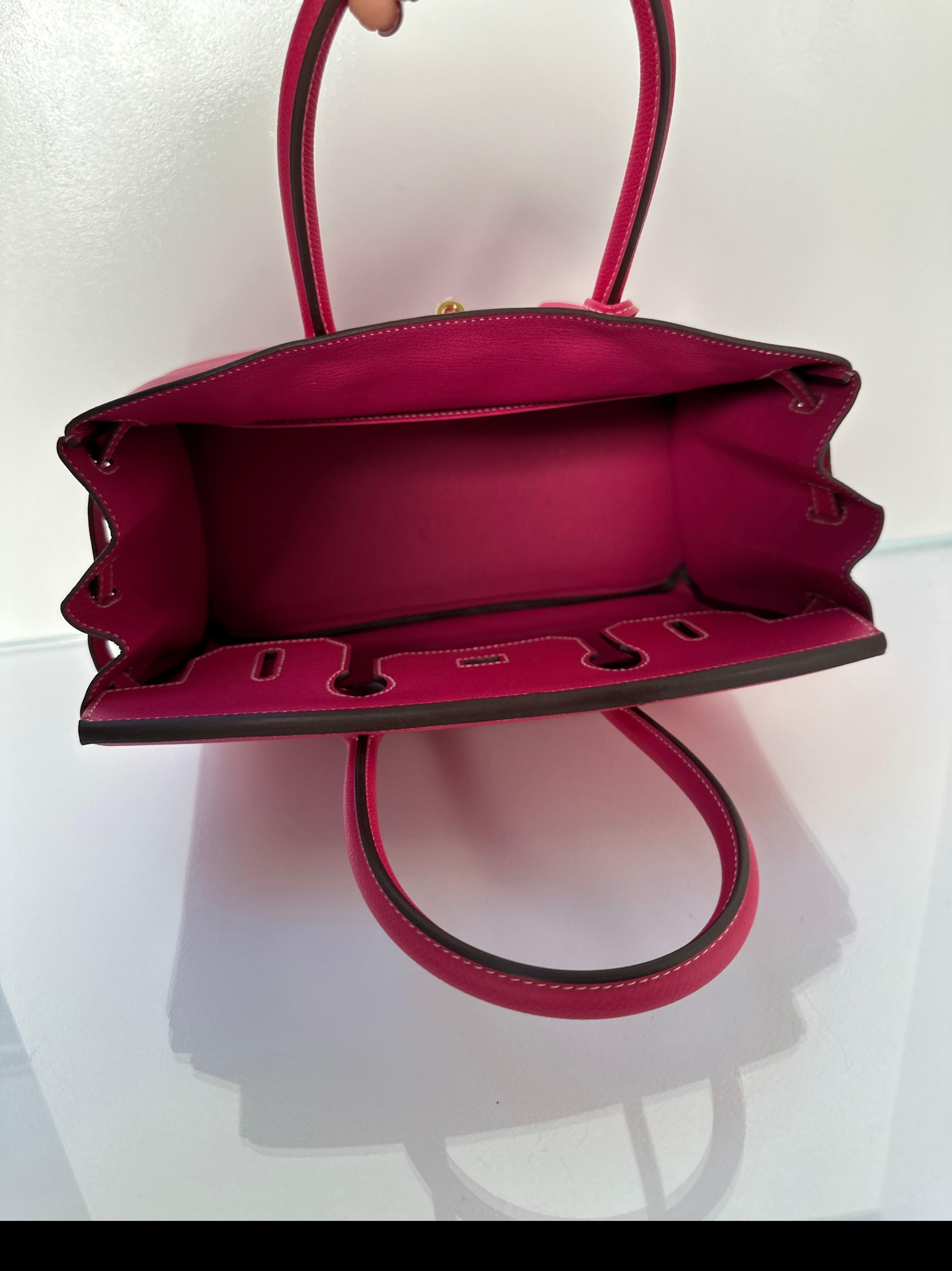 Hermes Rose Tyrien Birkin 30 Bag 6