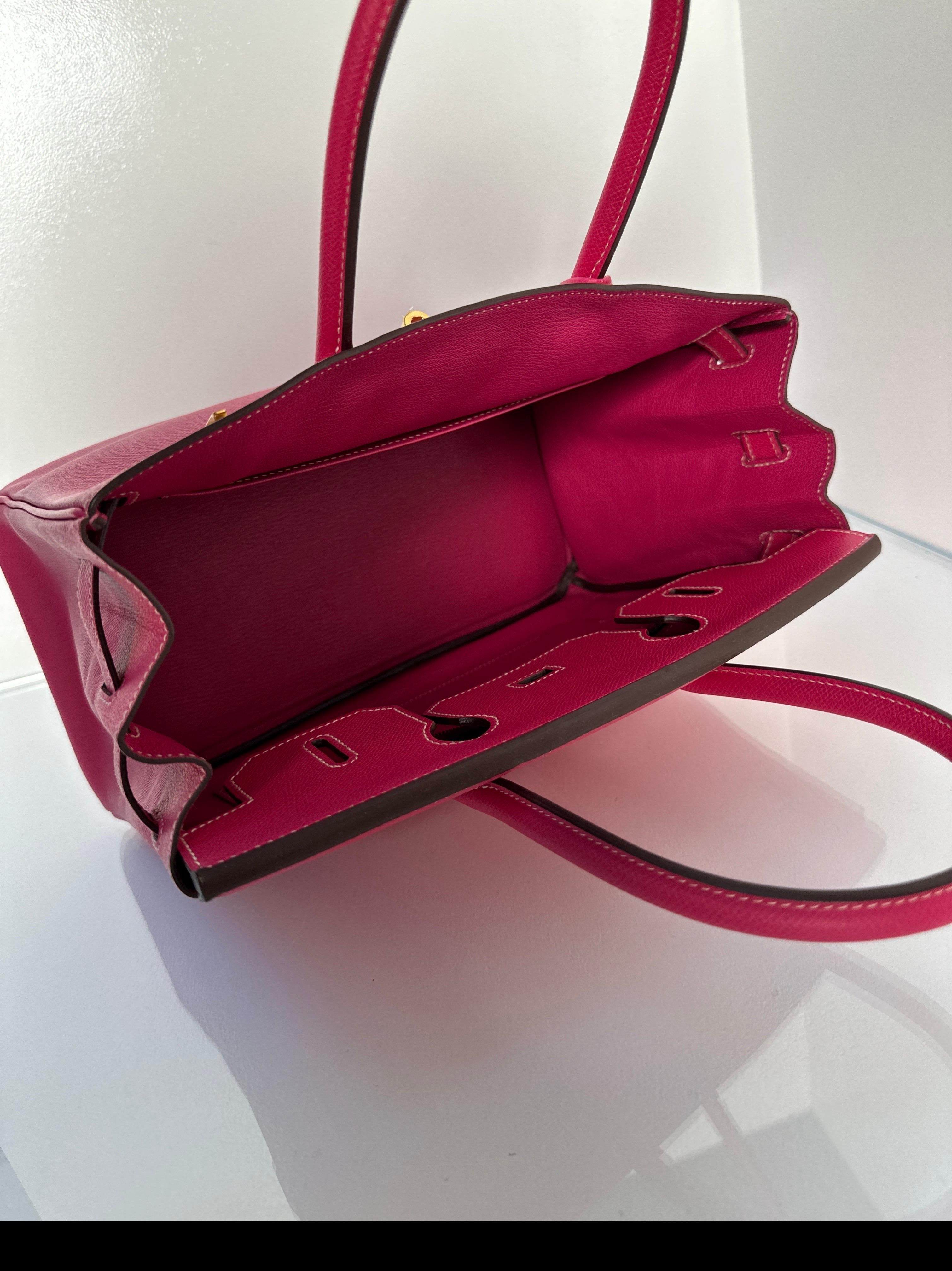 Hermes Rose Tyrien Birkin 30 Bag 7