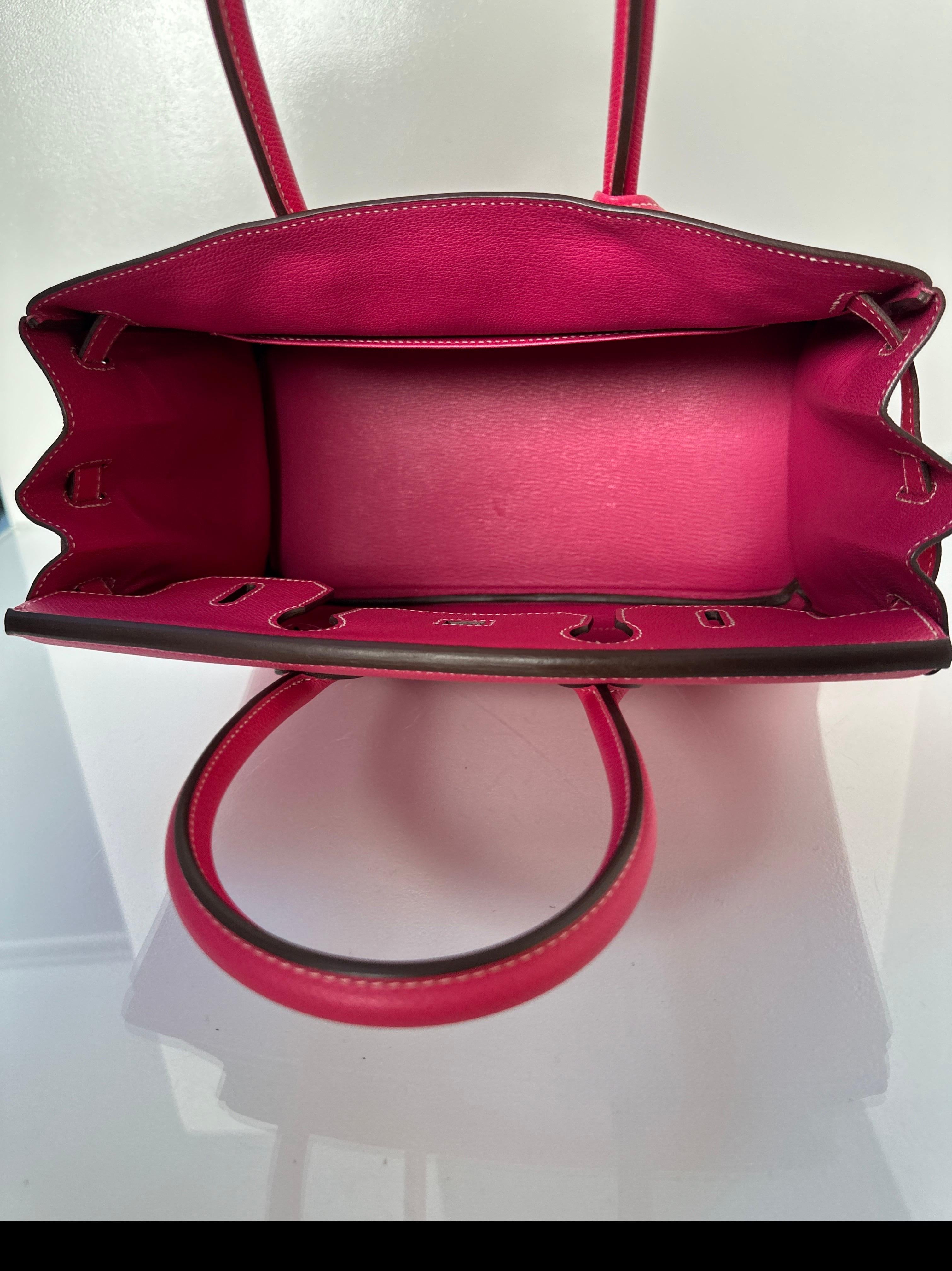Hermes Rose Tyrien Birkin 30 Bag 8