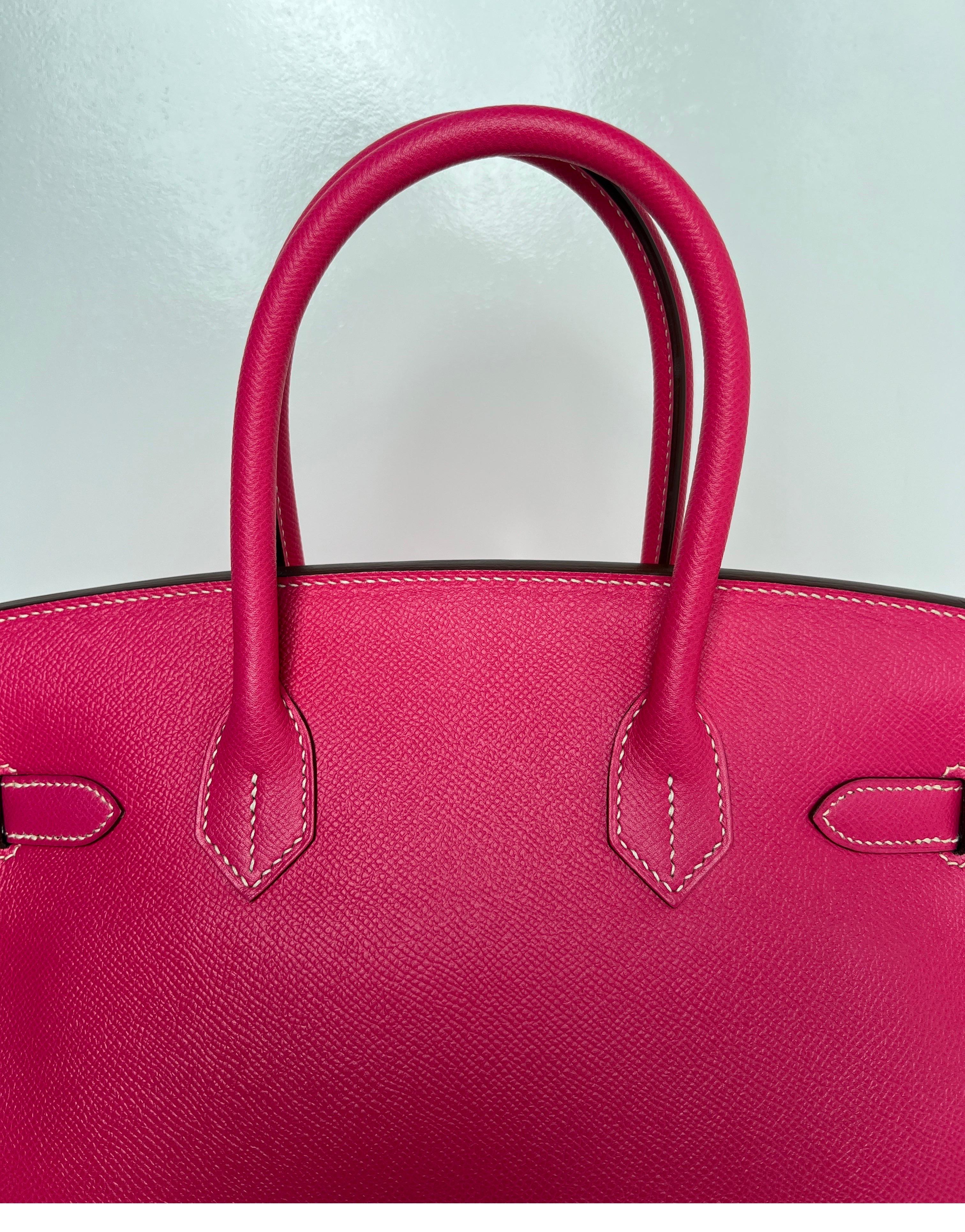 Hermès - Sac rose Tyrien Birkin 30 13