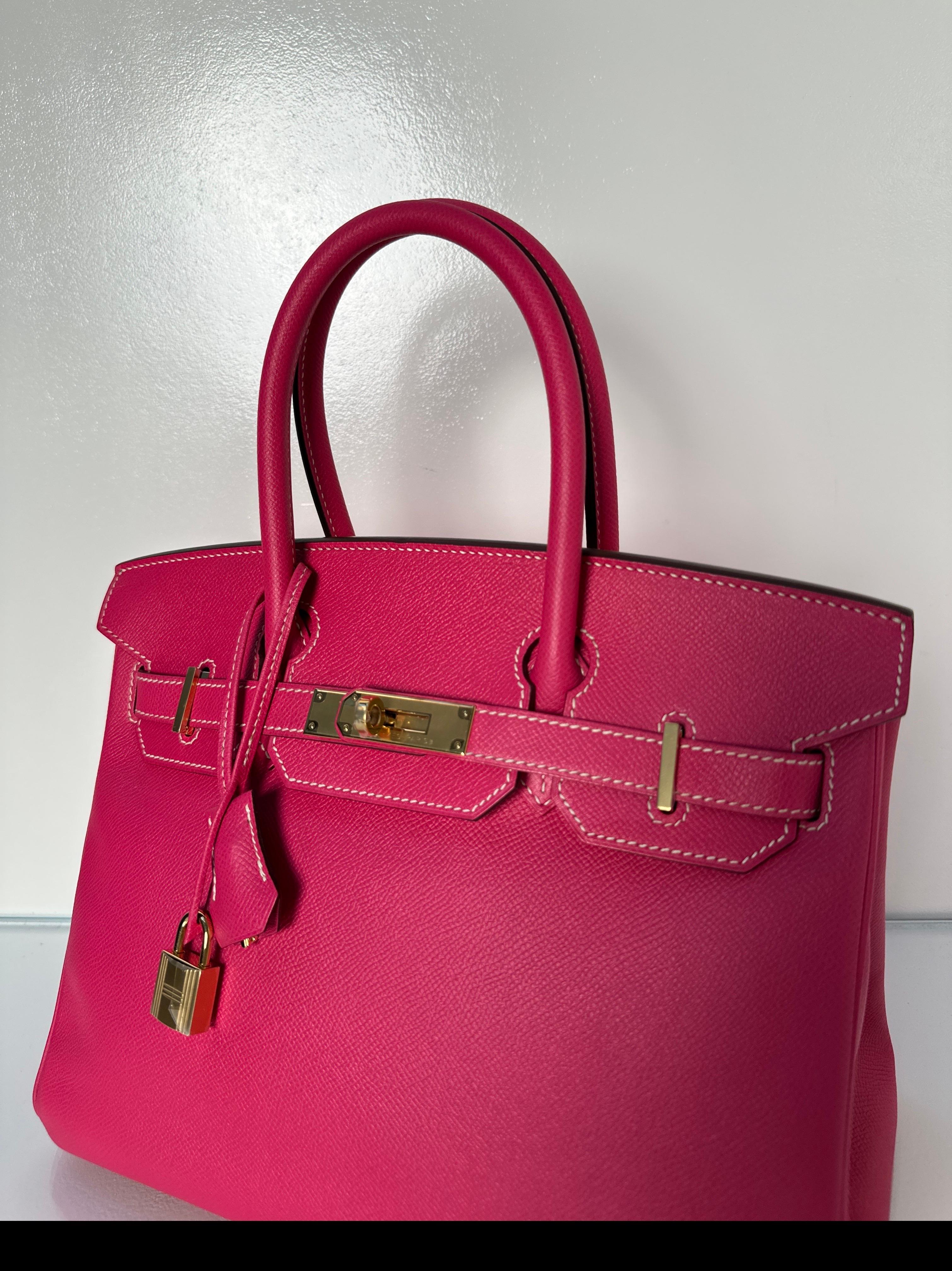 Hermes Rose Tyrien Birkin 30 Bag 13