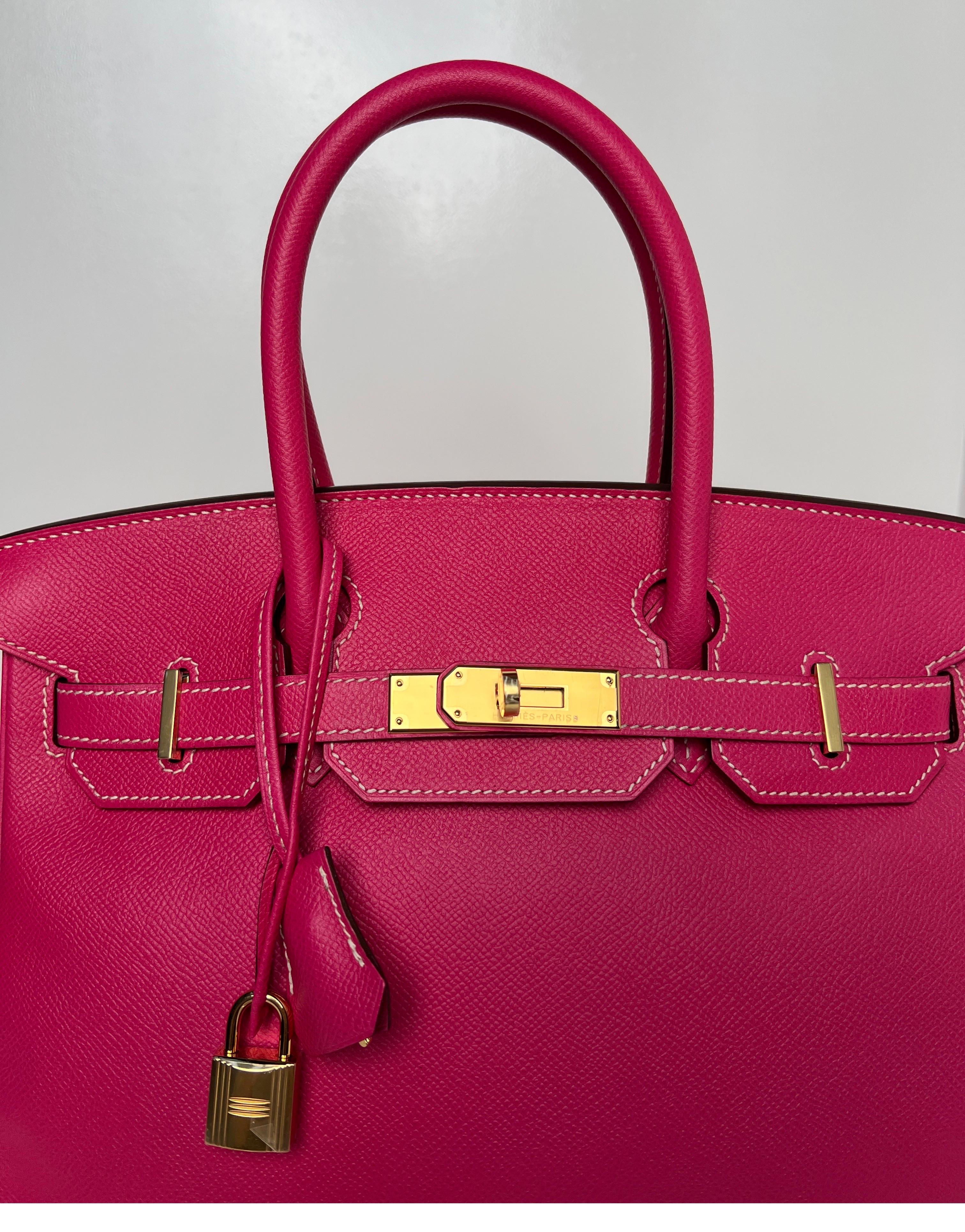 Hermès - Sac rose Tyrien Birkin 30 14
