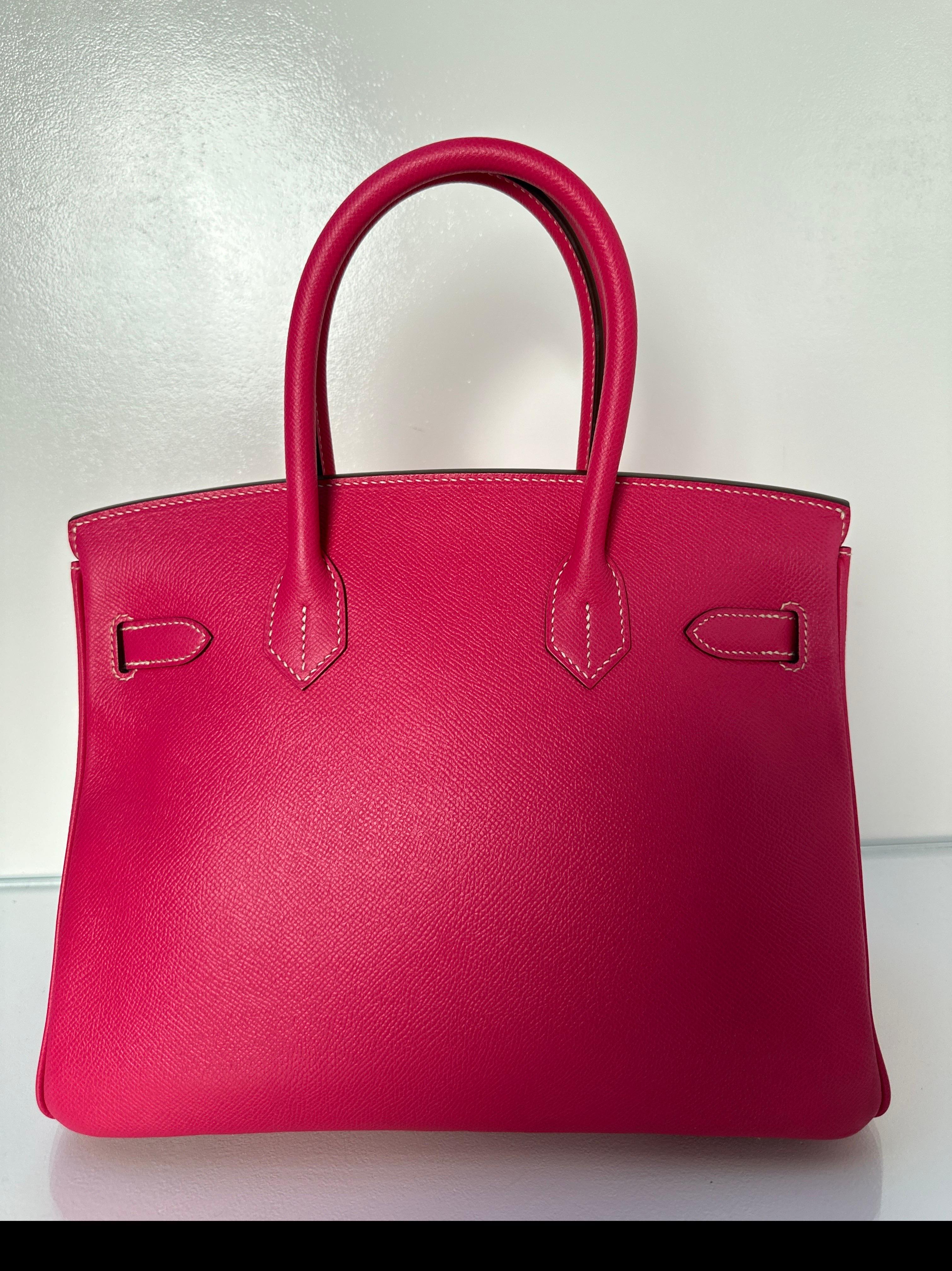 Hermes Rose Tyrien Birkin 30 Bag 14