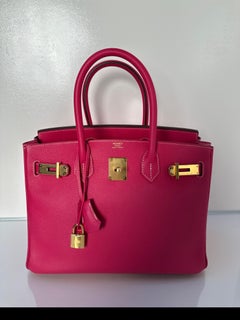 Hermès - Sac rose Tyrien Birkin 30