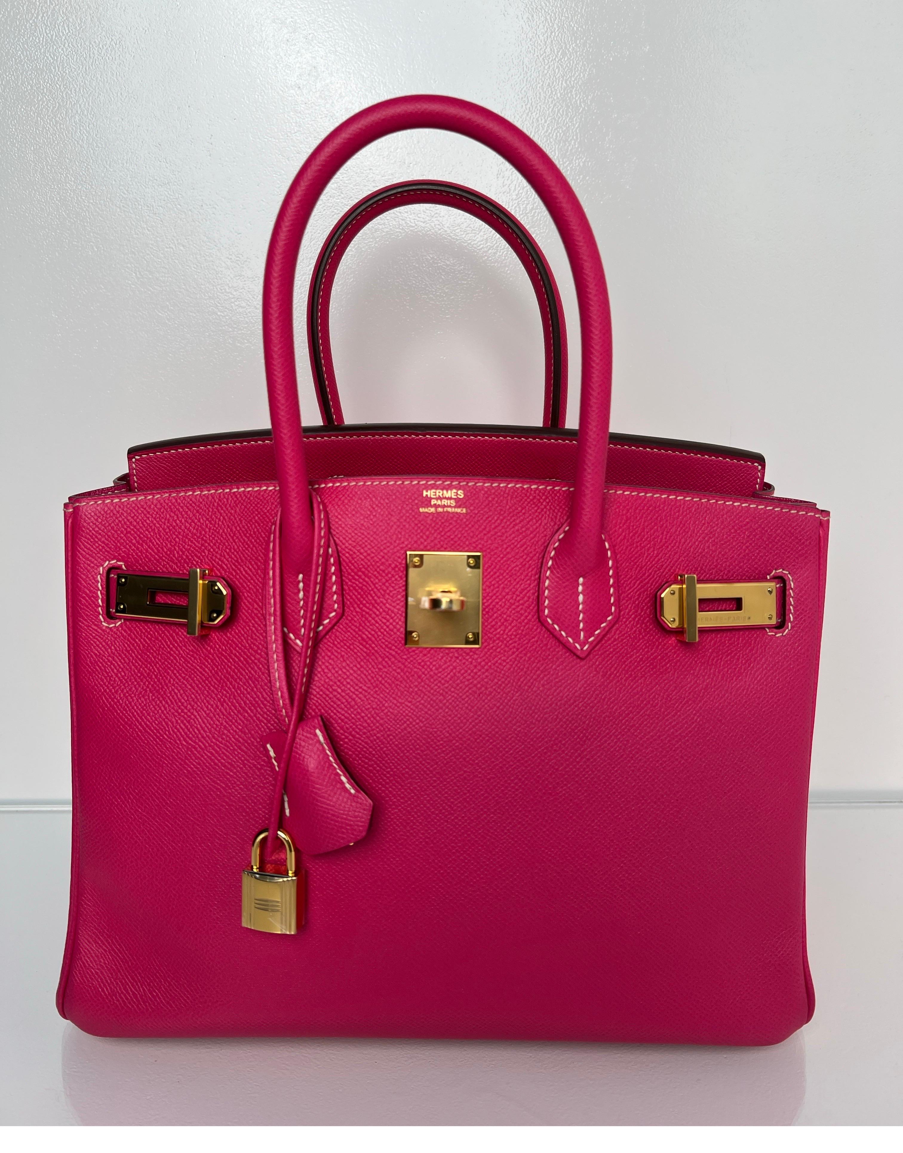 Rouge Hermès - Sac rose Tyrien Birkin 30