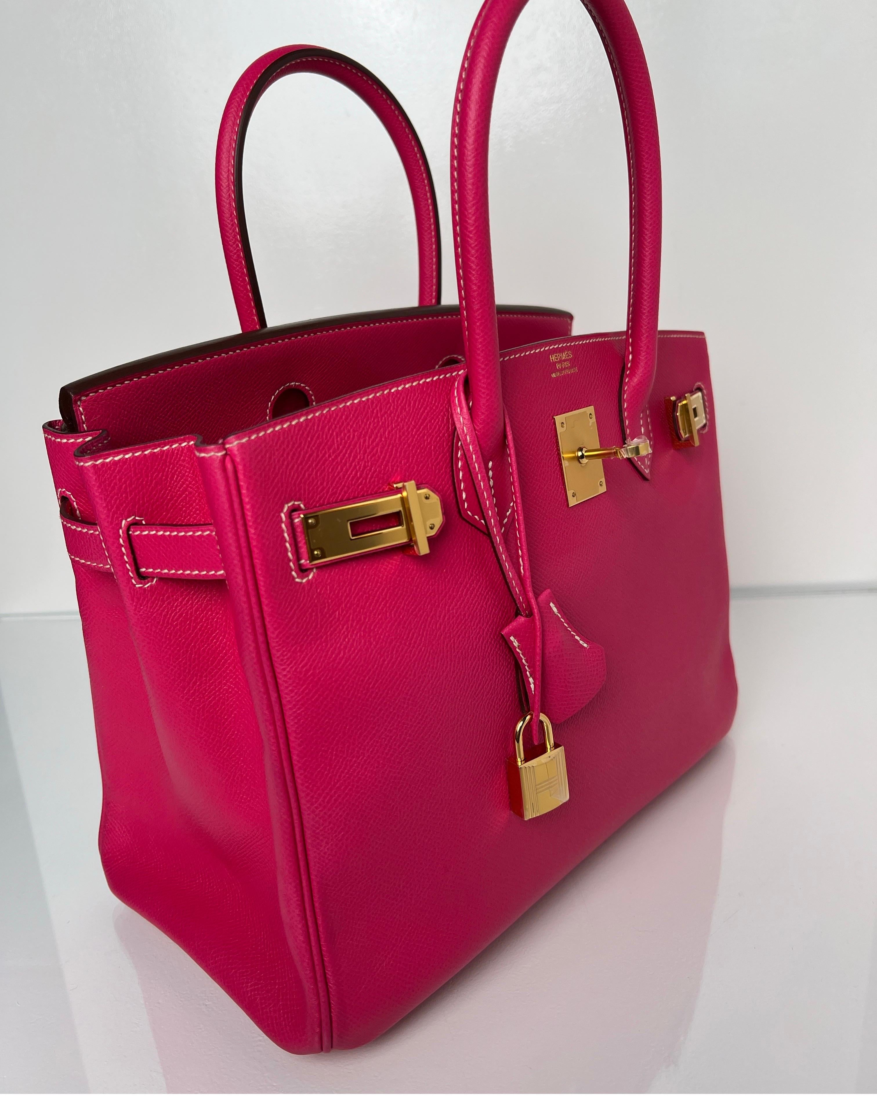 Hermès - Sac rose Tyrien Birkin 30 Excellent état à Athens, GA