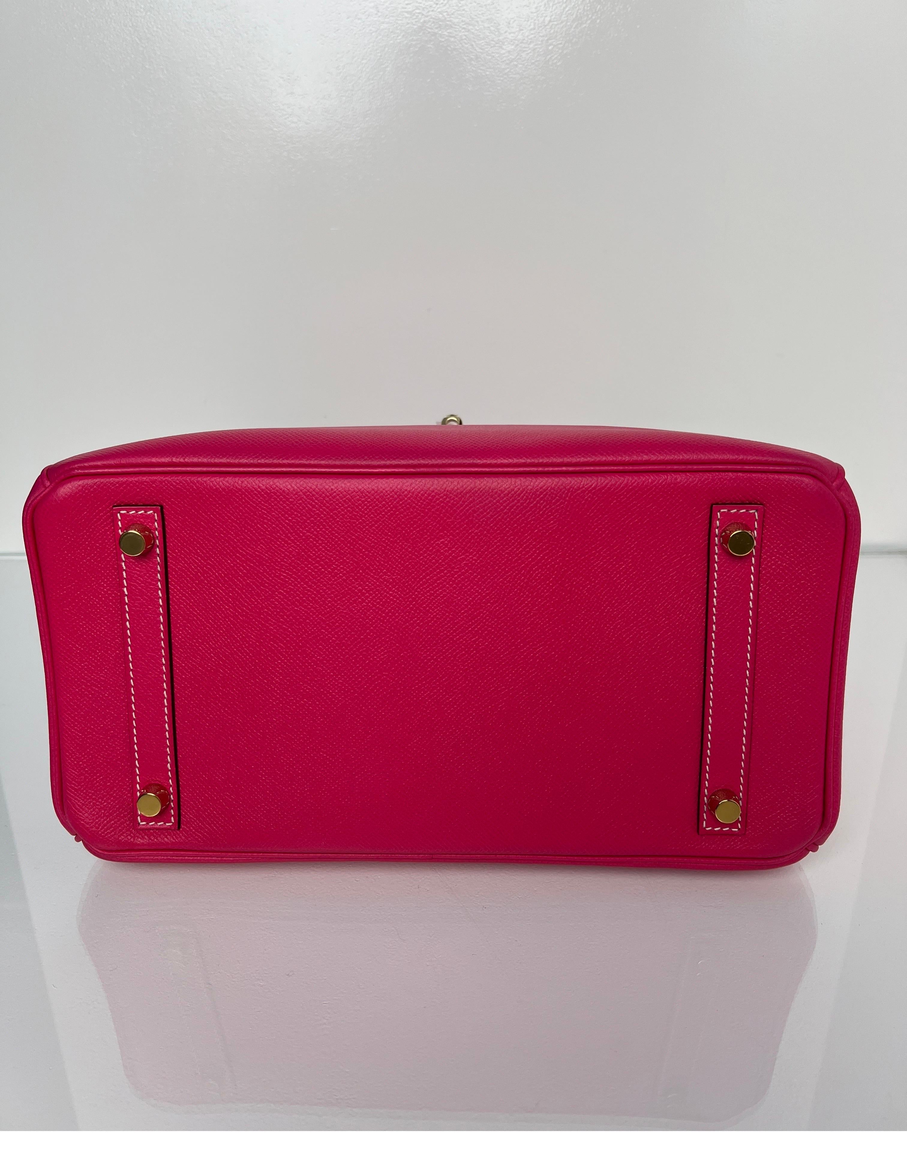  Hermès - Sac rose Tyrien Birkin 30 Unisexe 