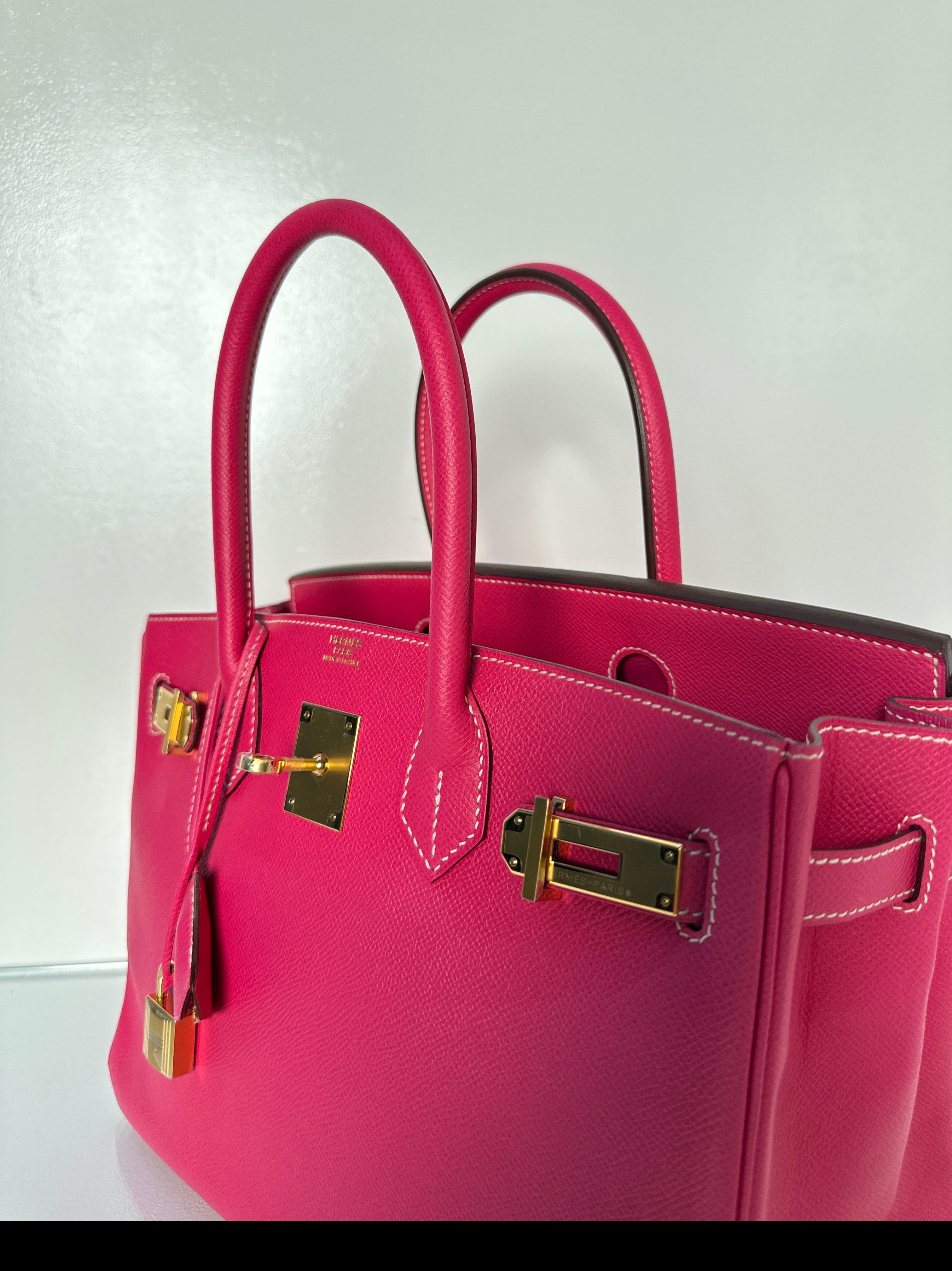 Women's or Men's Hermes Rose Tyrien Birkin 30 Bag