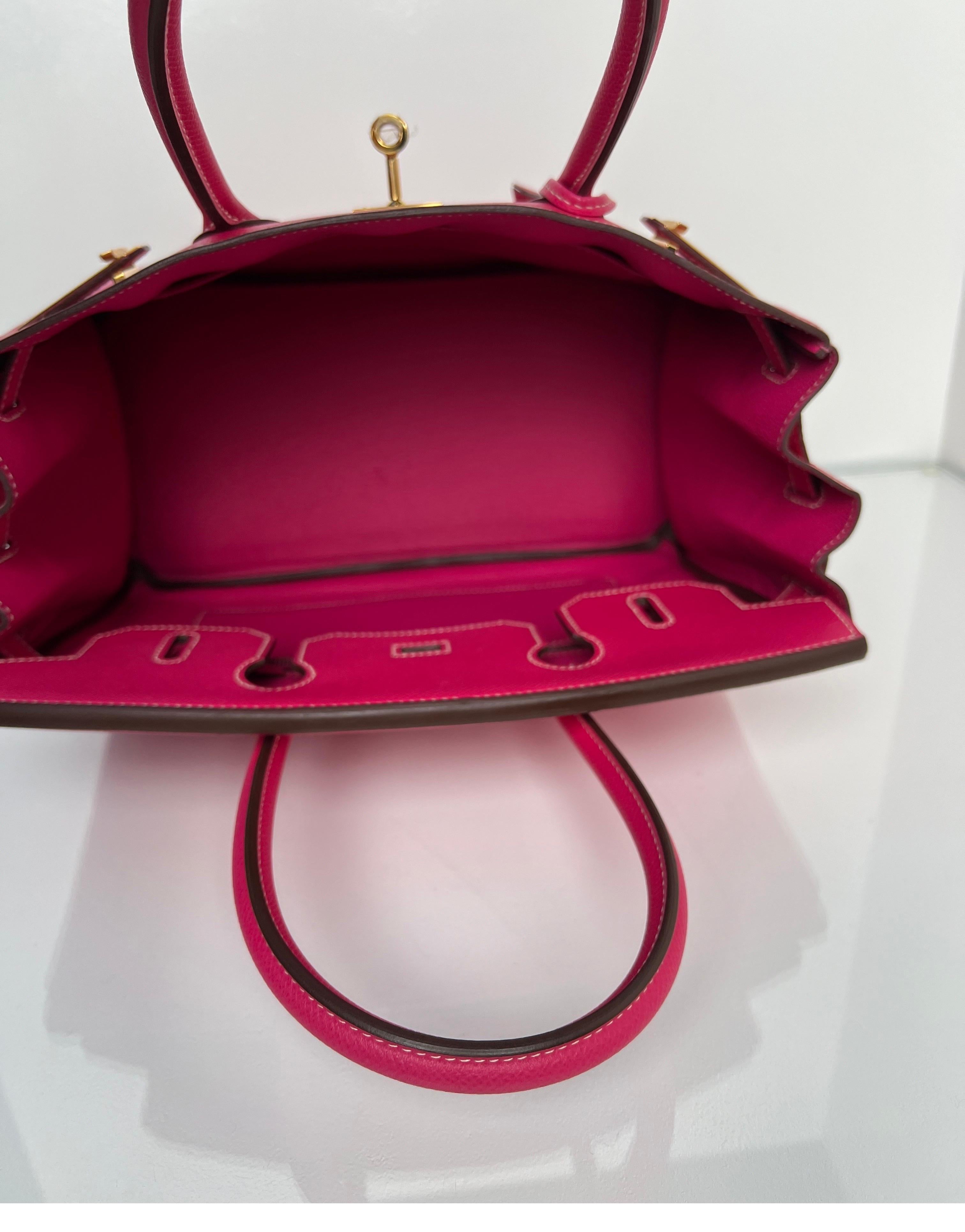 Hermès - Sac rose Tyrien Birkin 30 3