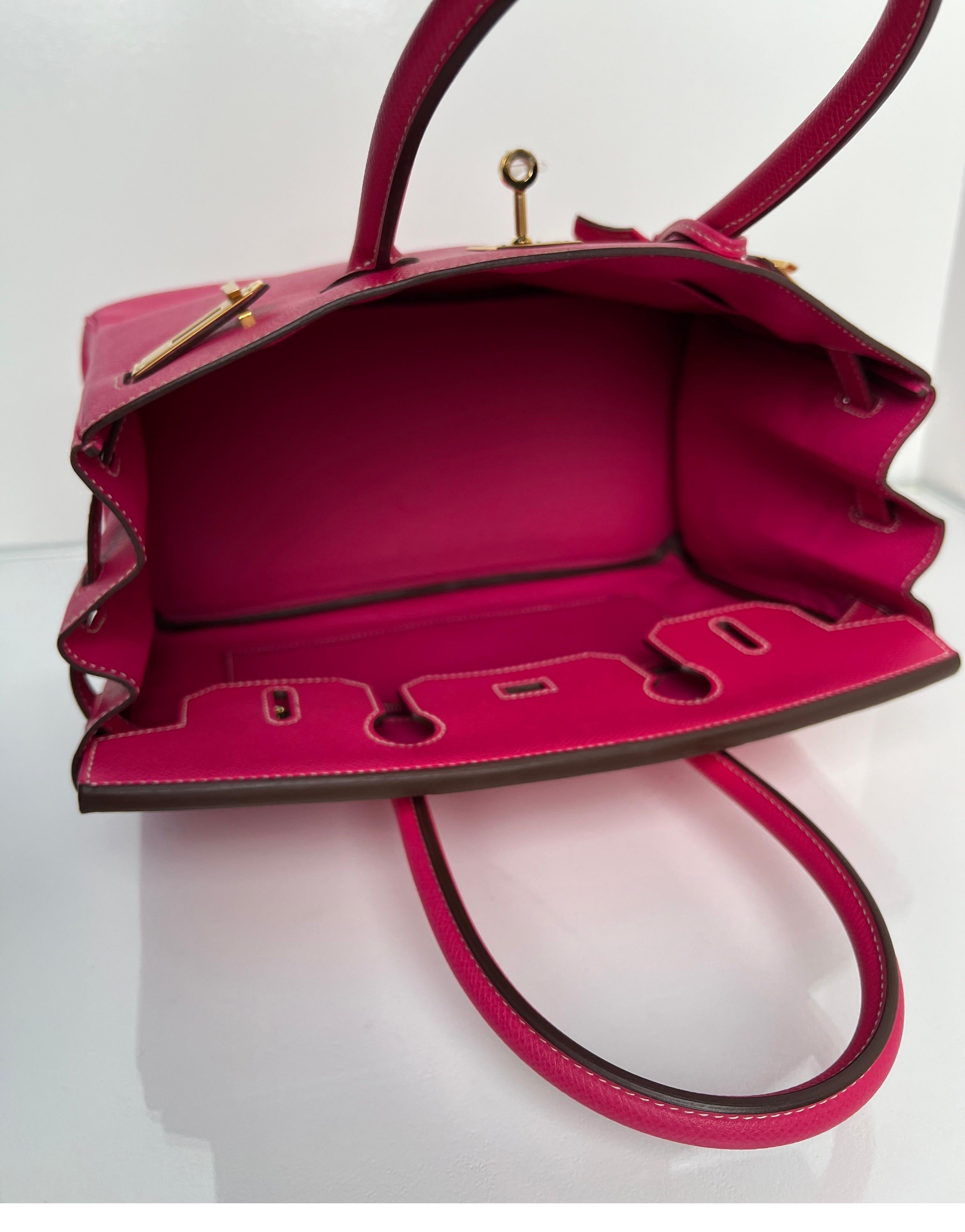 Hermès - Sac rose Tyrien Birkin 30 4