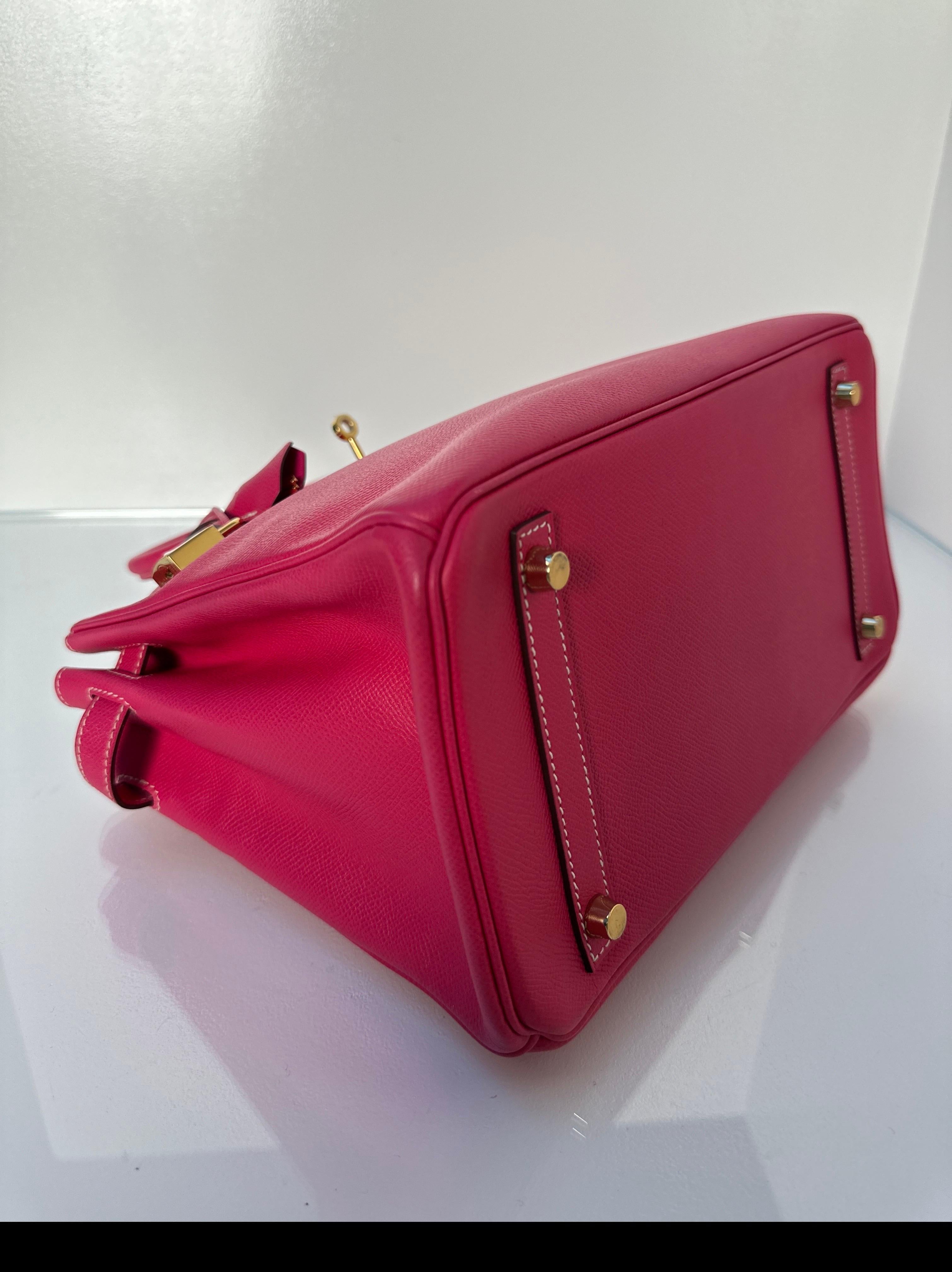Hermes Rose Tyrien Birkin 30 Bag 4