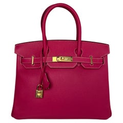Hermes Rose Tyrien Birkin 30 Bag