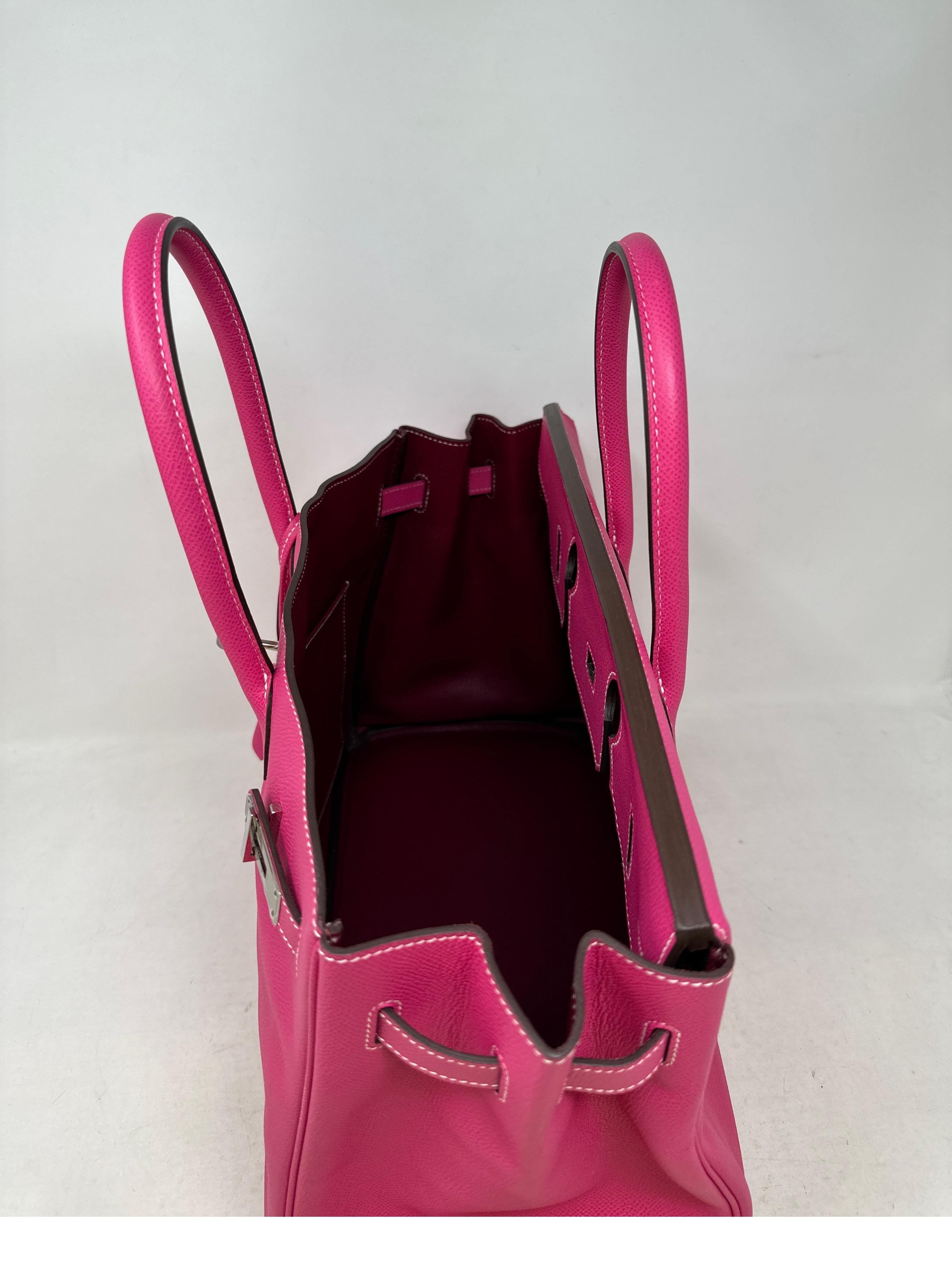 Hermes Rose Tyrien Birkin 35 Bag 6