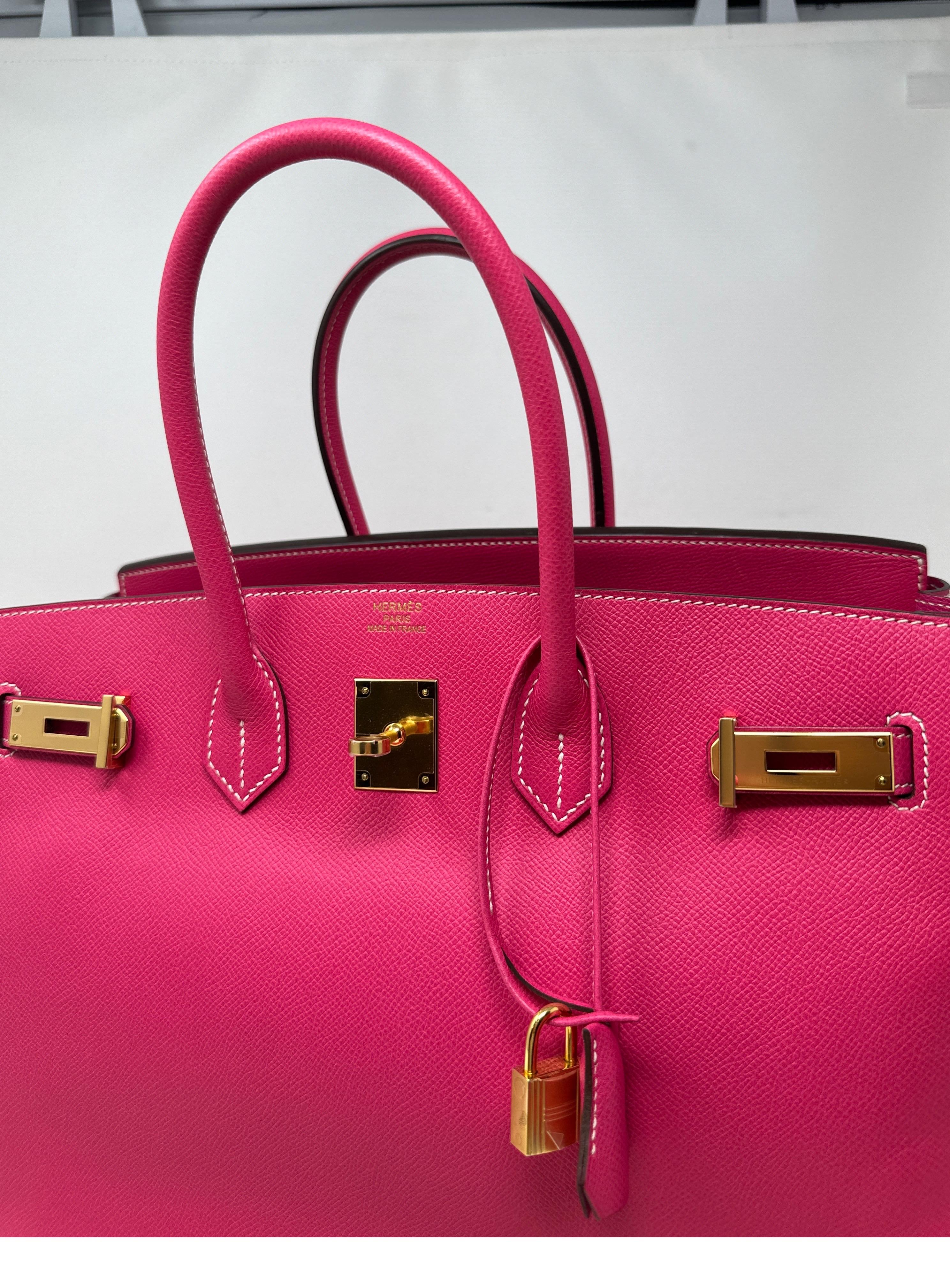 Hermes Rose Tyrien Birkin 35 Bag For Sale 7