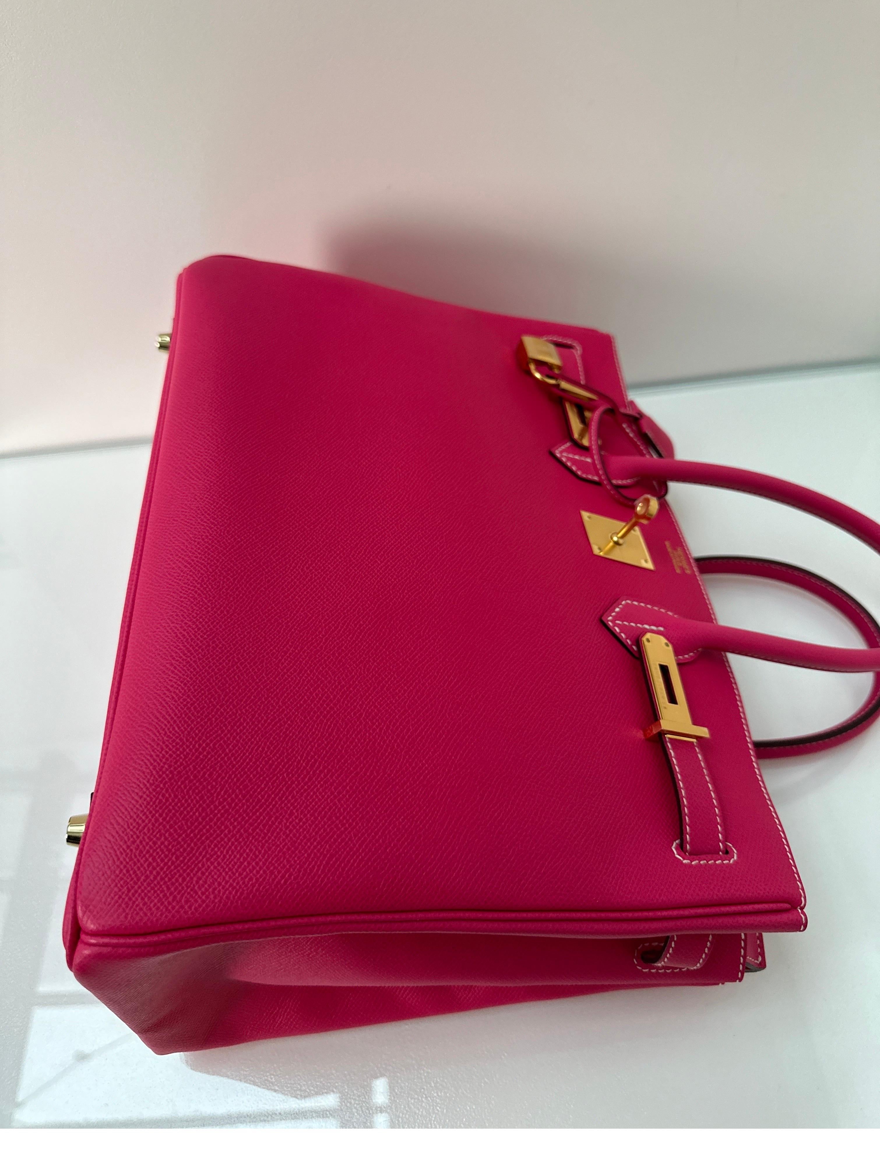 Bolso Hermes Rosa Tyrien Birkin 35 6