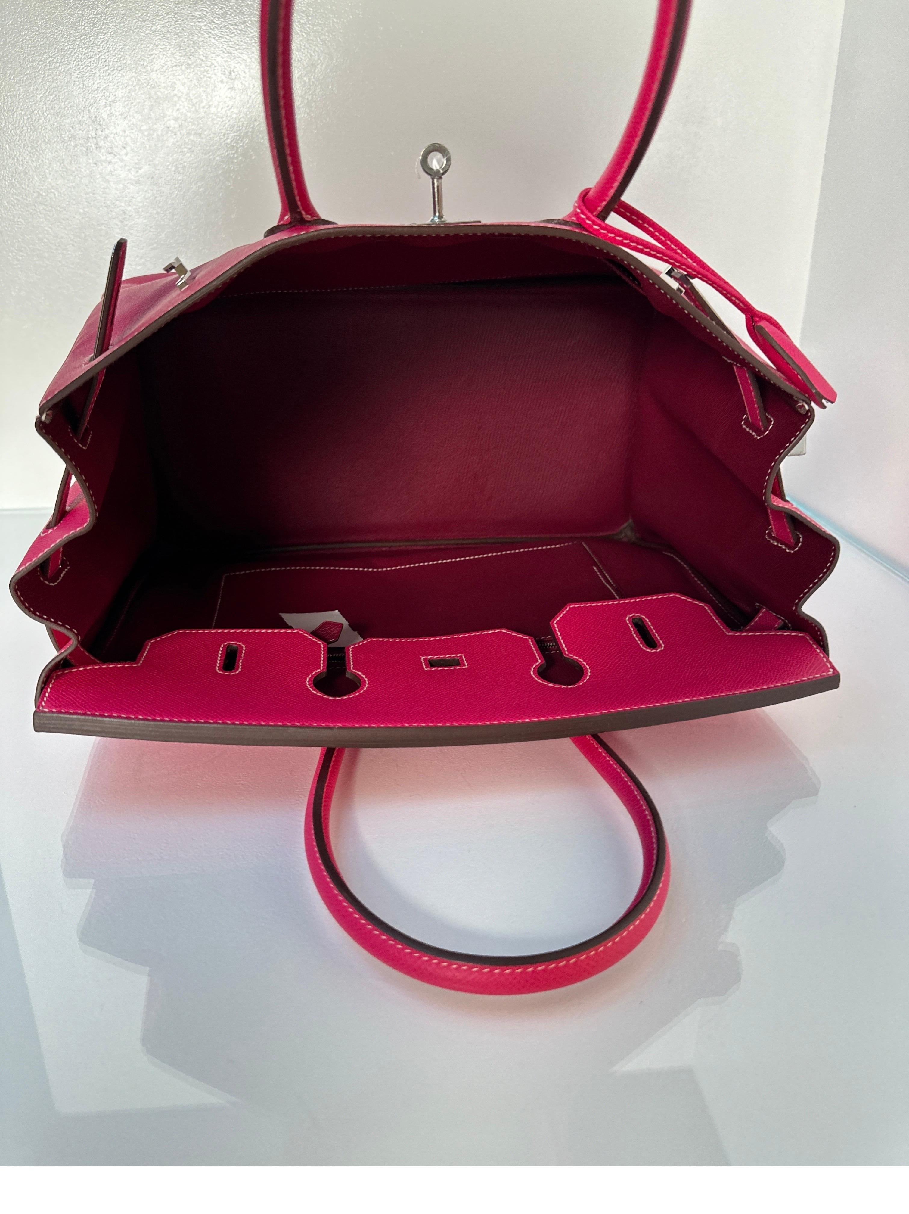 Hermes Rose Tyrien Birkin 35 Bag 6