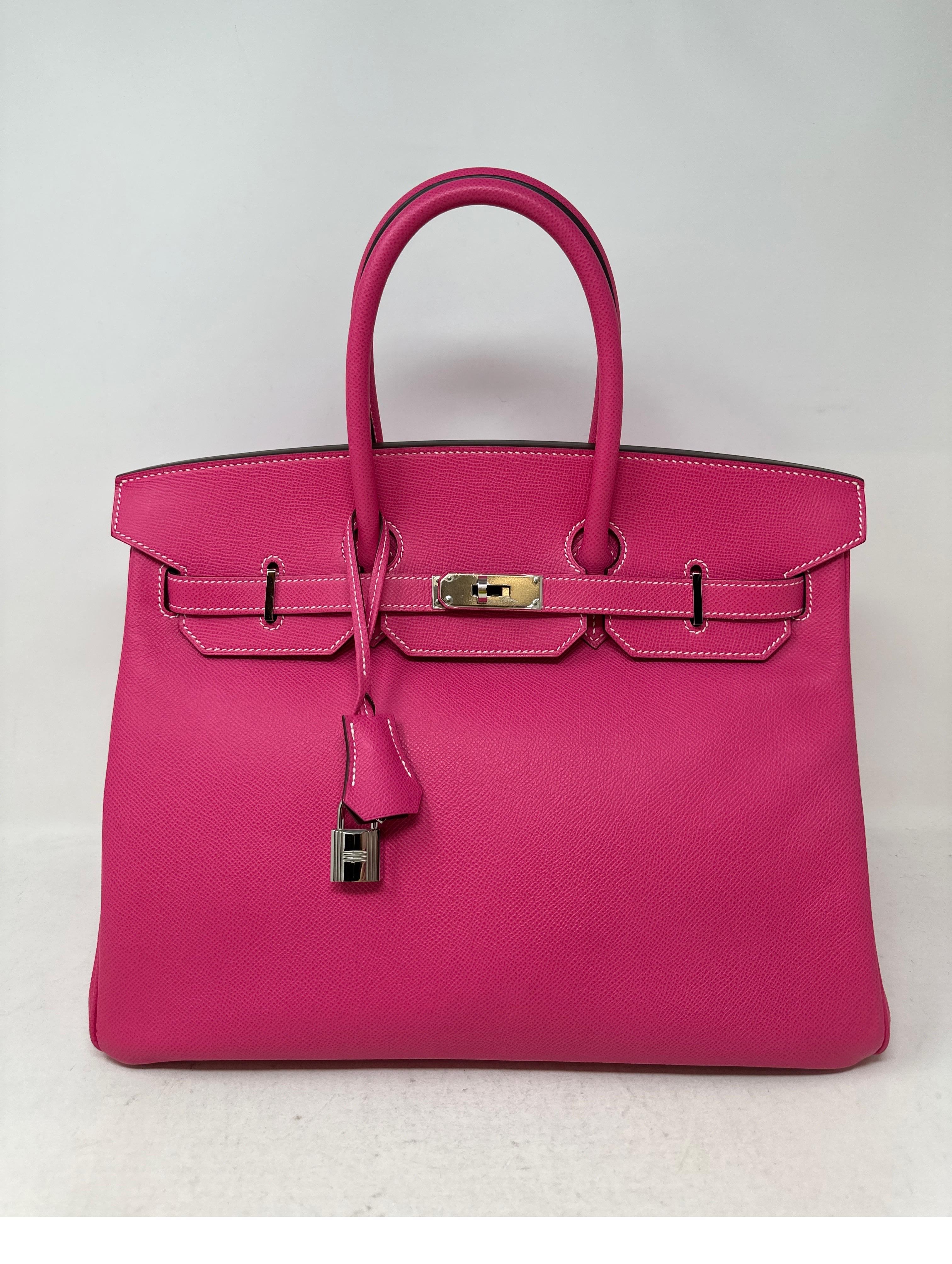 Hermes Rose Tyrien Birkin 35 Bag 7