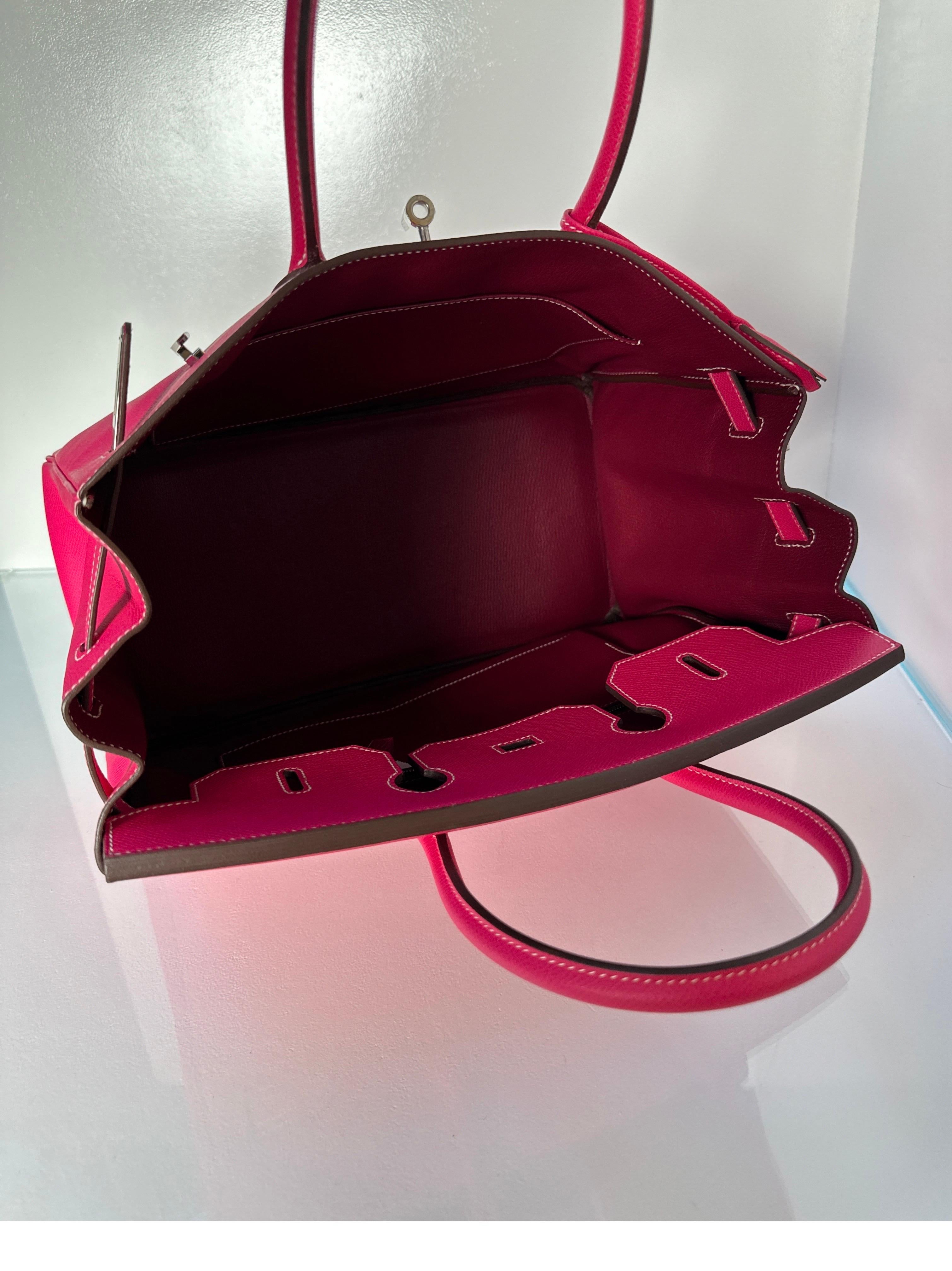 Hermes Rose Tyrien Birkin 35 Bag 7