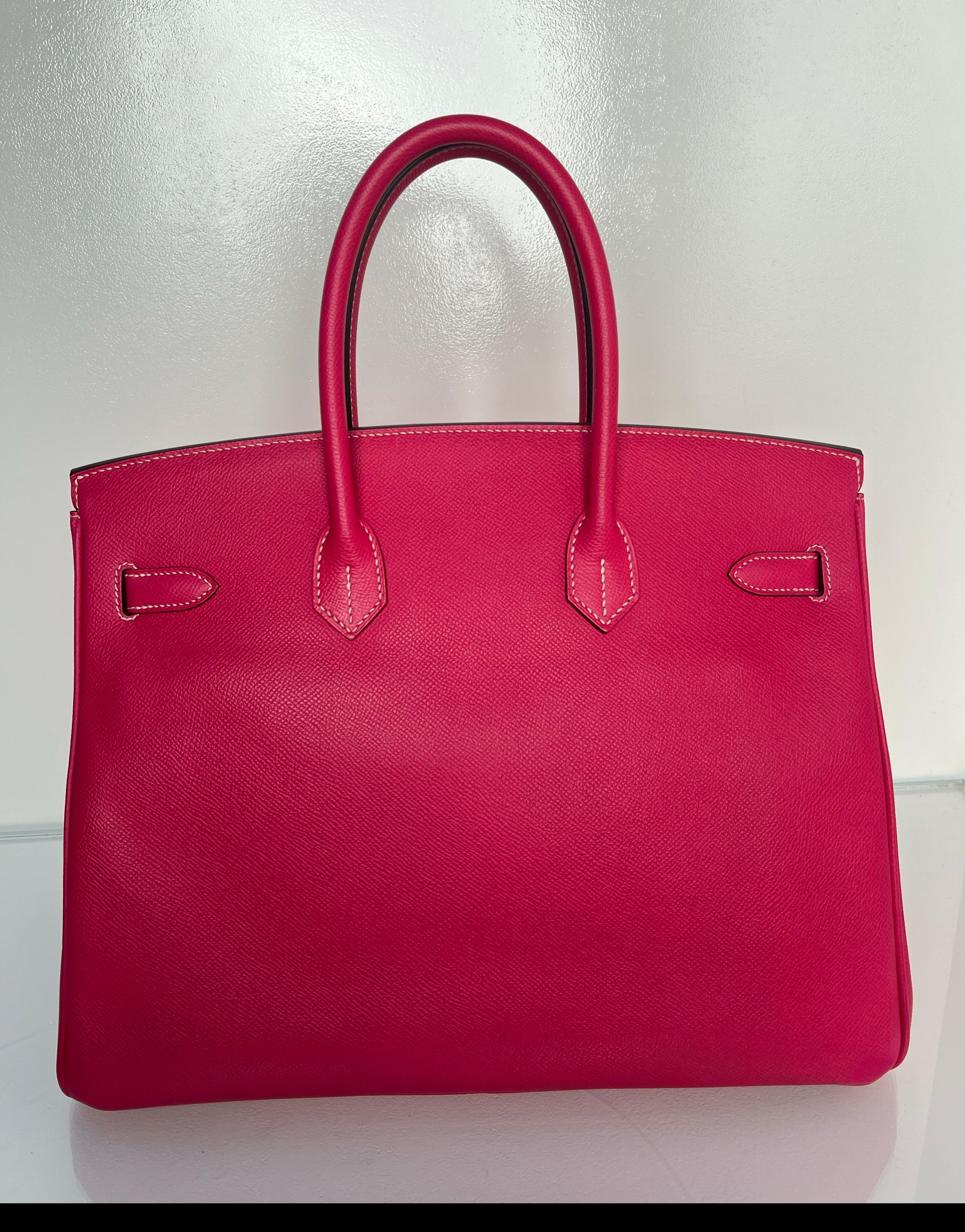 Hermes Rose Tyrien Birkin 35 Bag 7