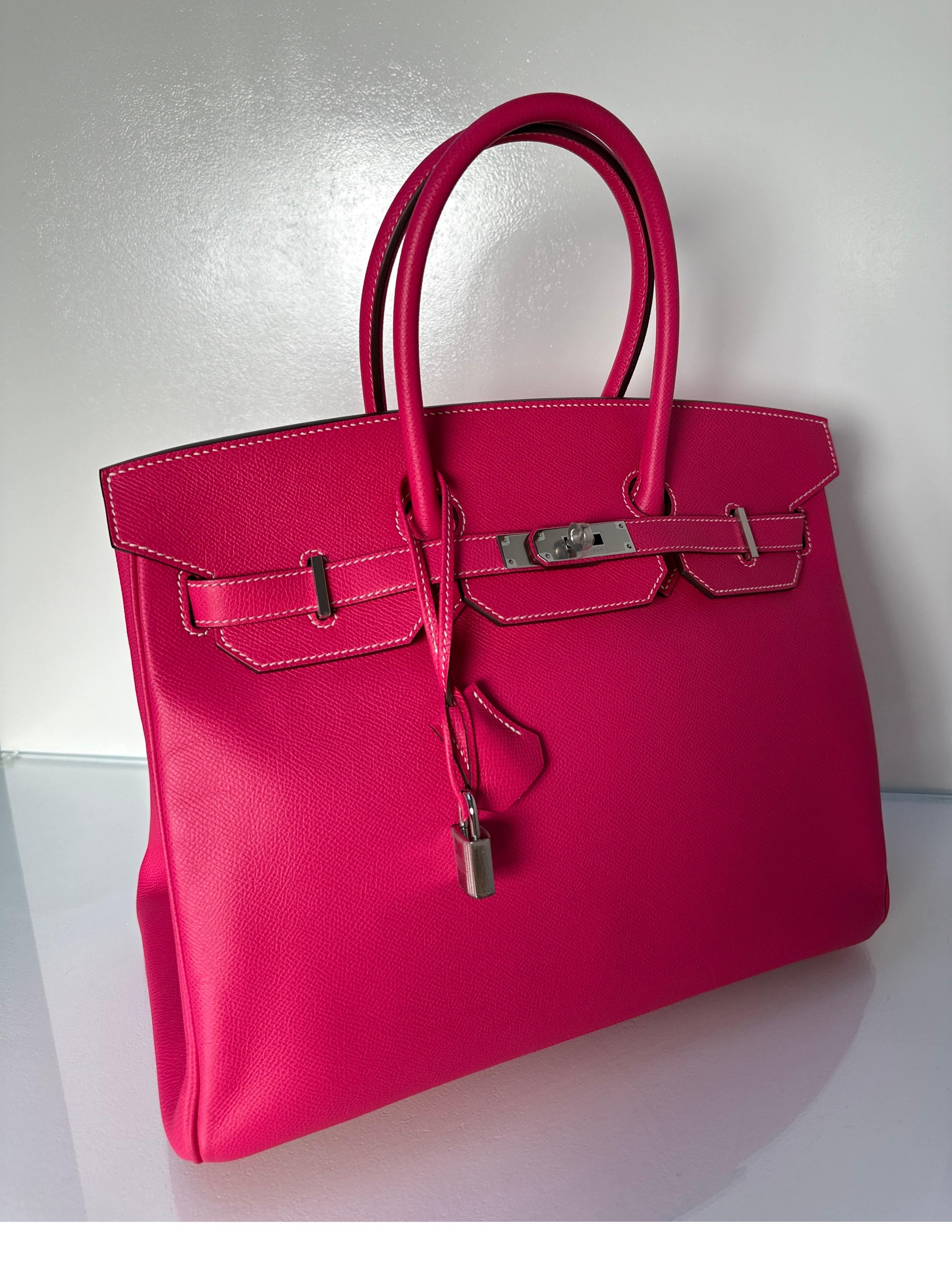 Hermes Rose Tyrien Birkin 35 Bag 8