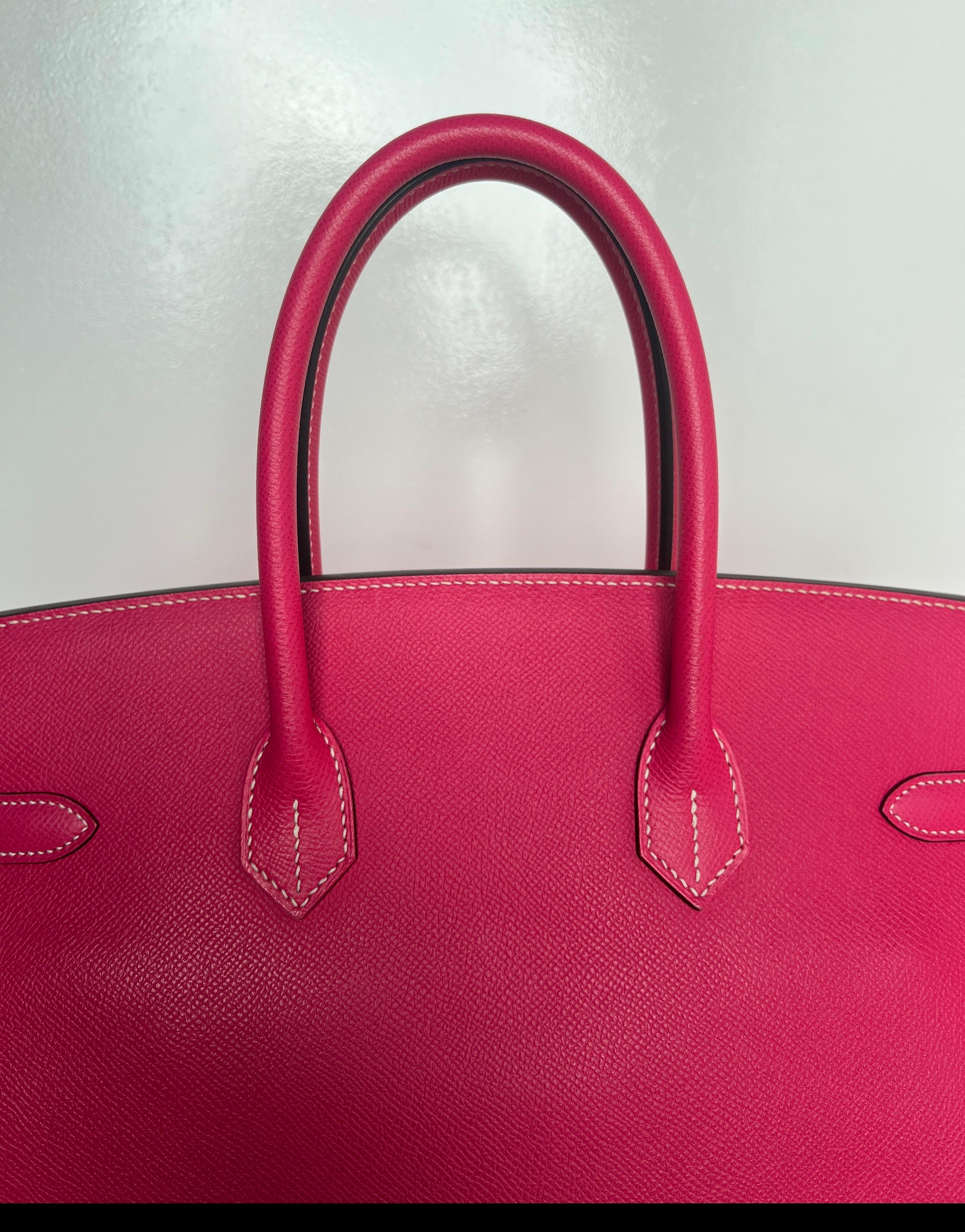 Hermes Rose Tyrien Birkin 35 Bag 8