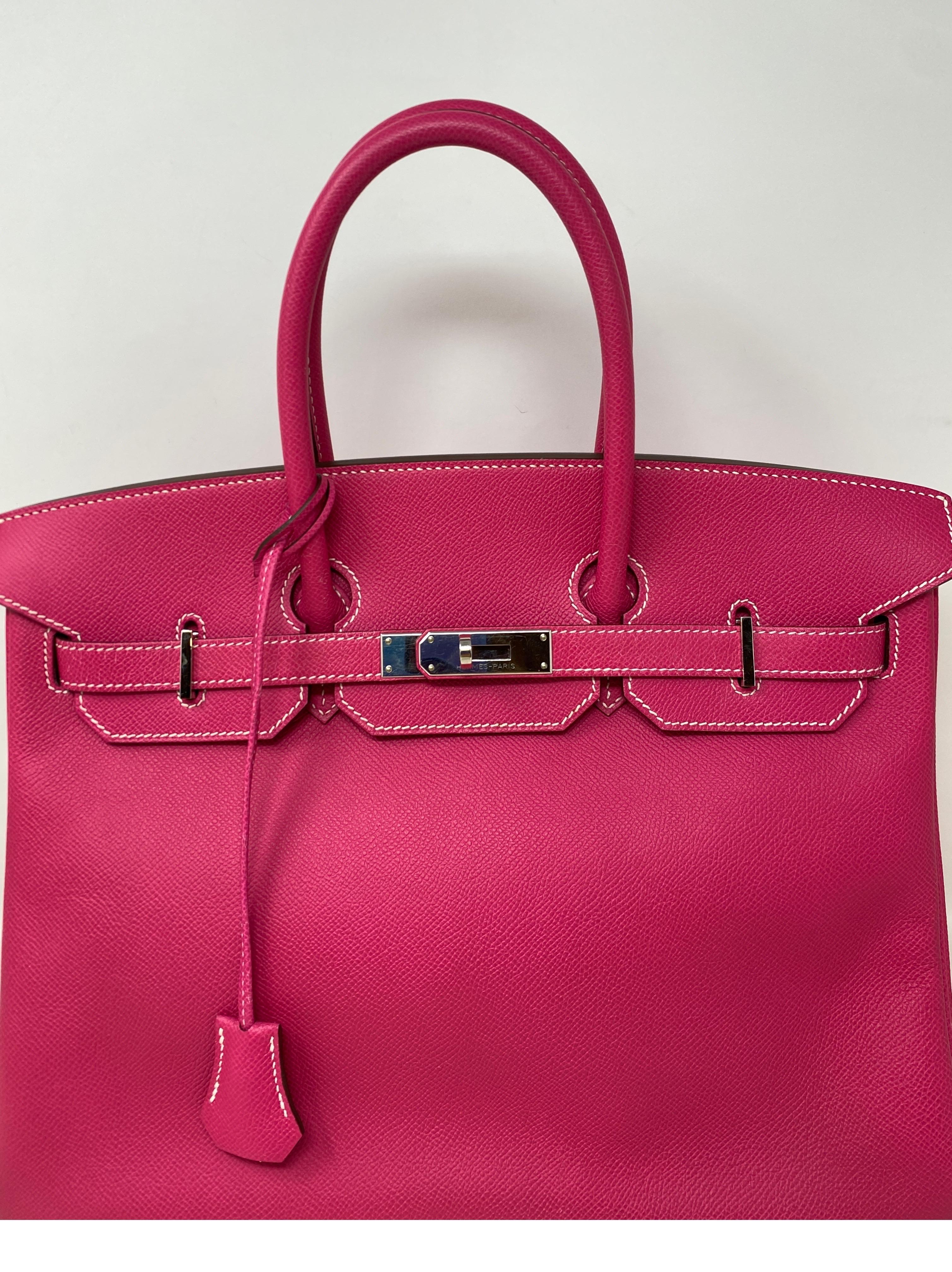 Hermes Rose Tyrien Birkin 35 Bag  8