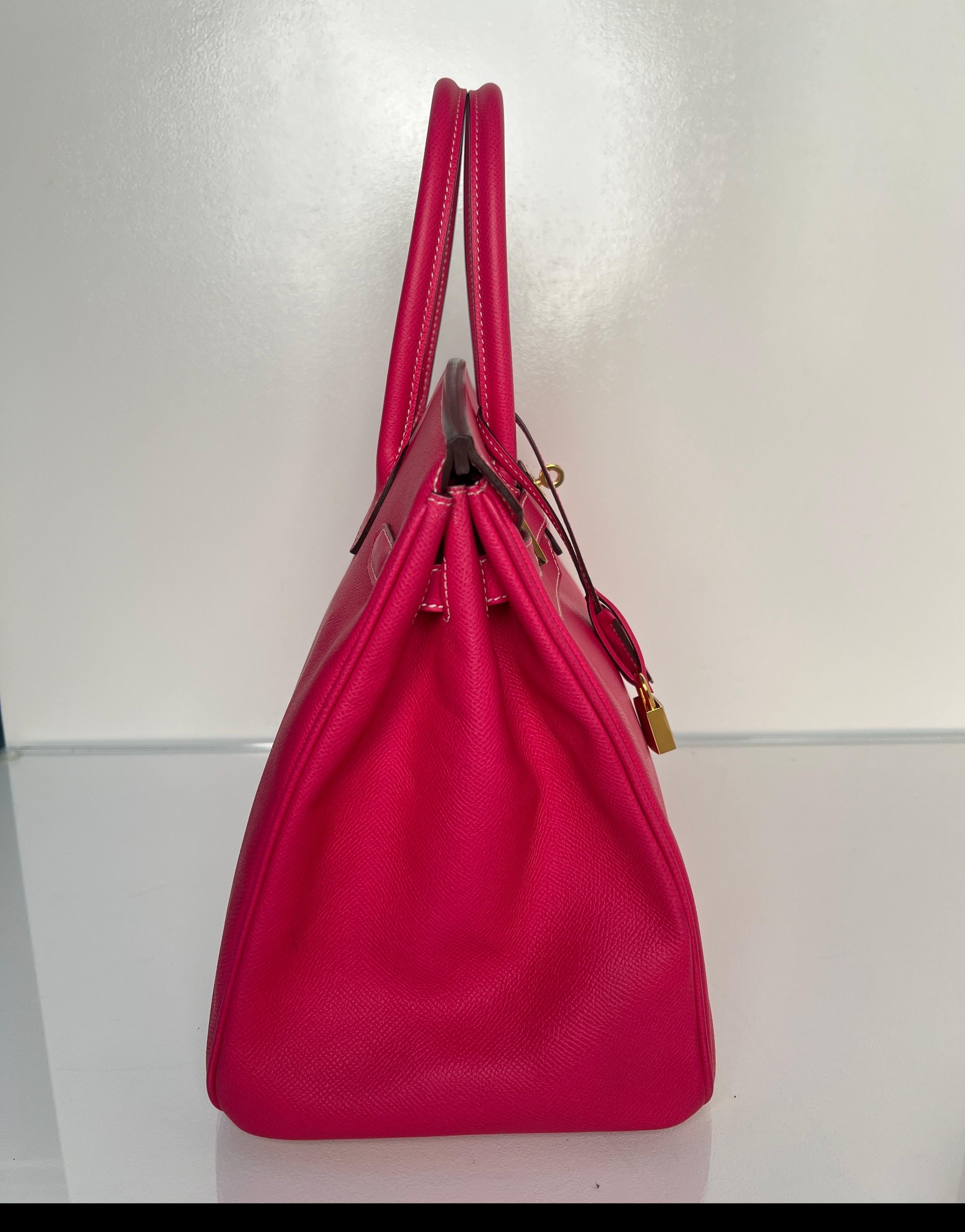 Hermes Rose Tyrien Birkin 35 Bag 9