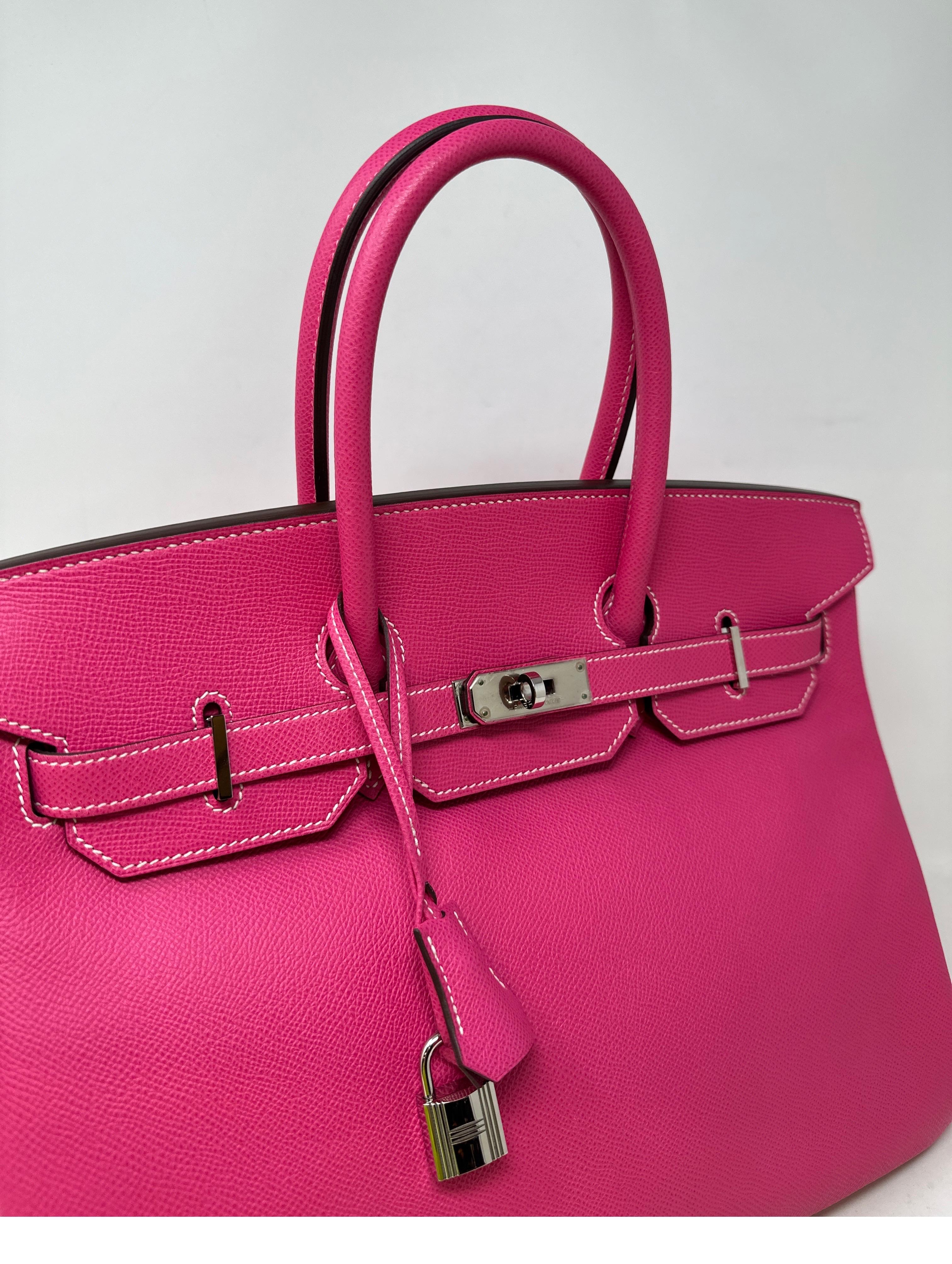 Hermes Rose Tyrien Birkin 35 Bag 10