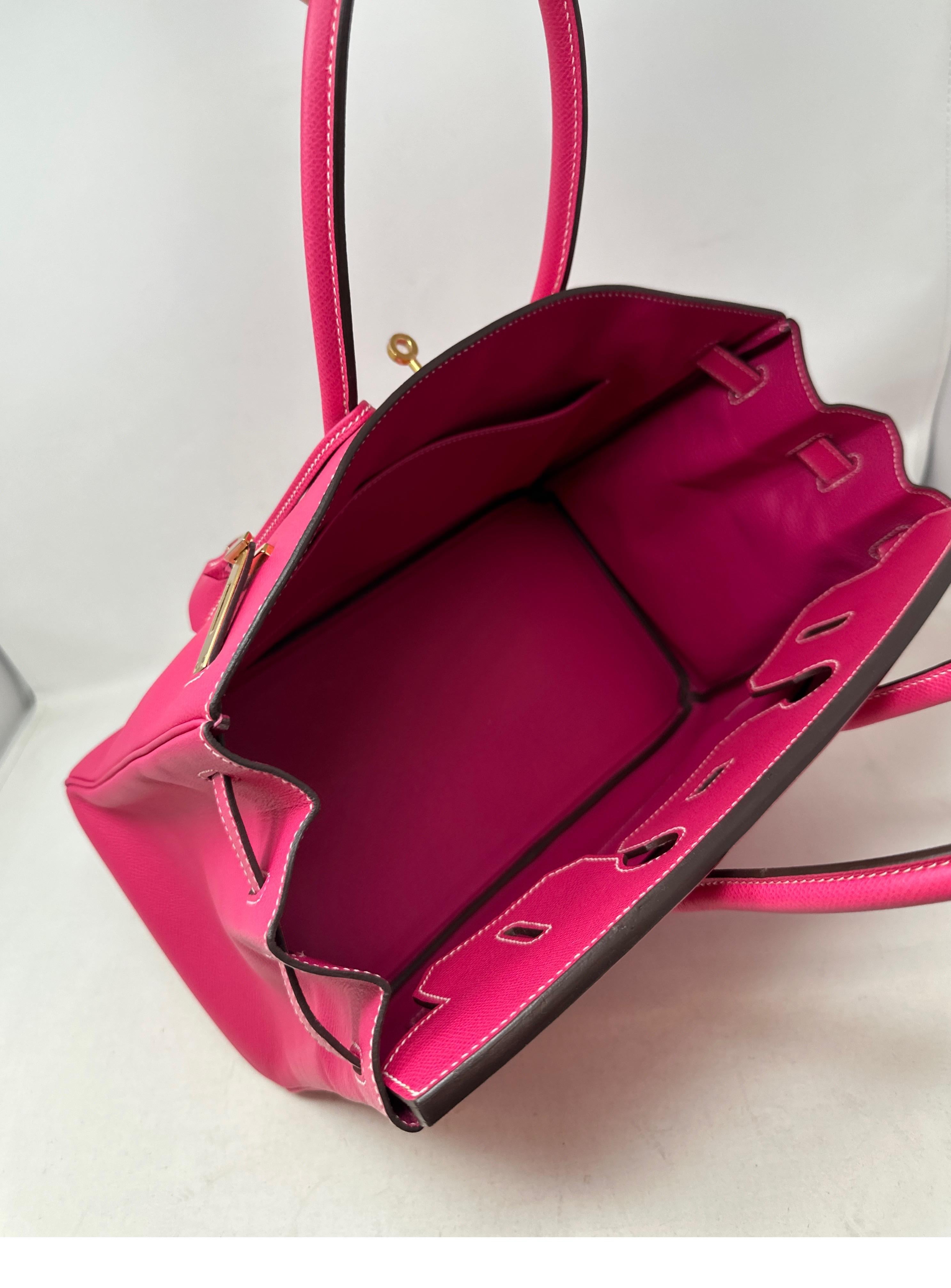 Hermes Rose Tyrien Birkin 35 Bag For Sale 11
