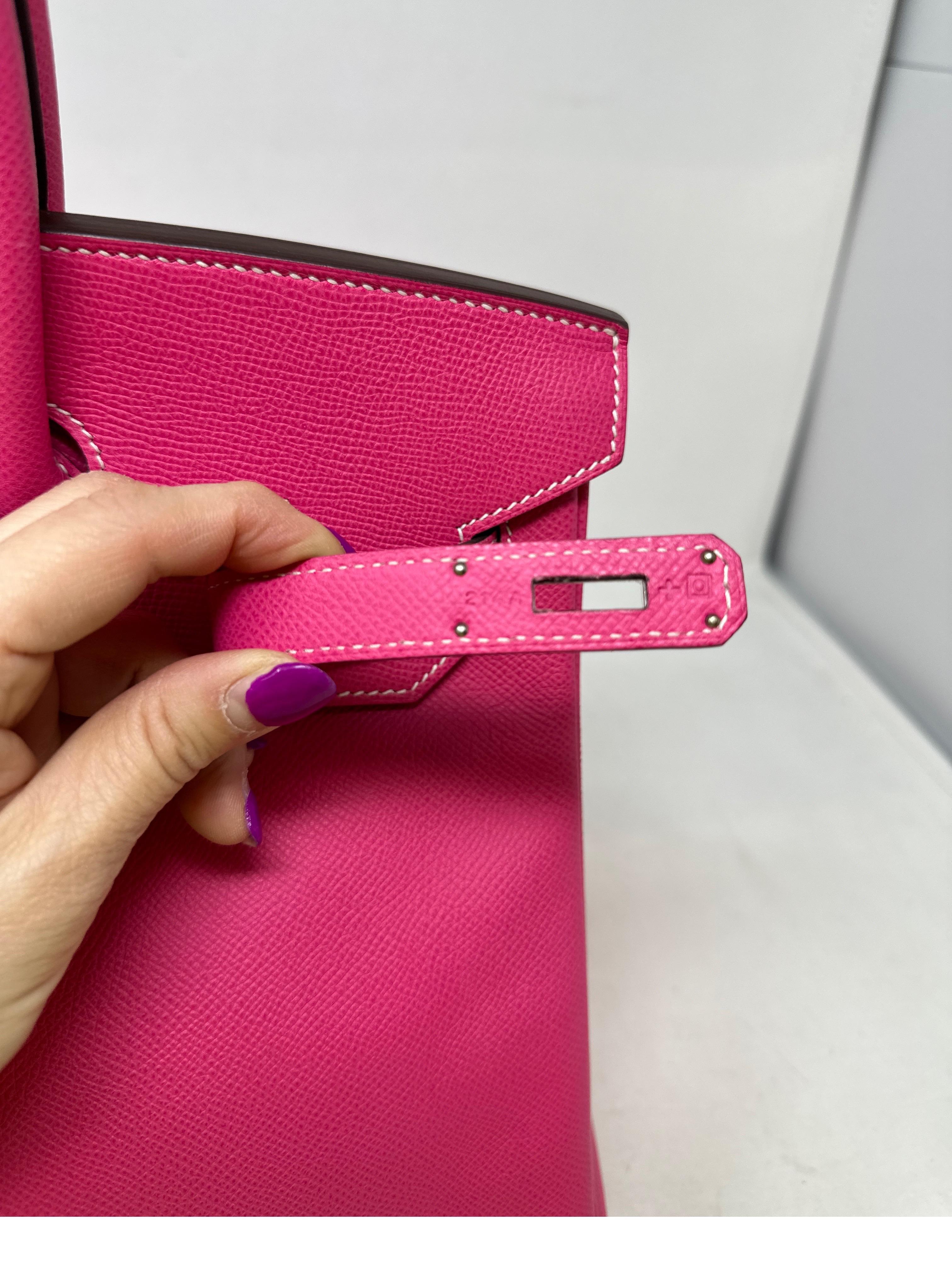 Hermes Rose Tyrien Birkin 35 Bag 11