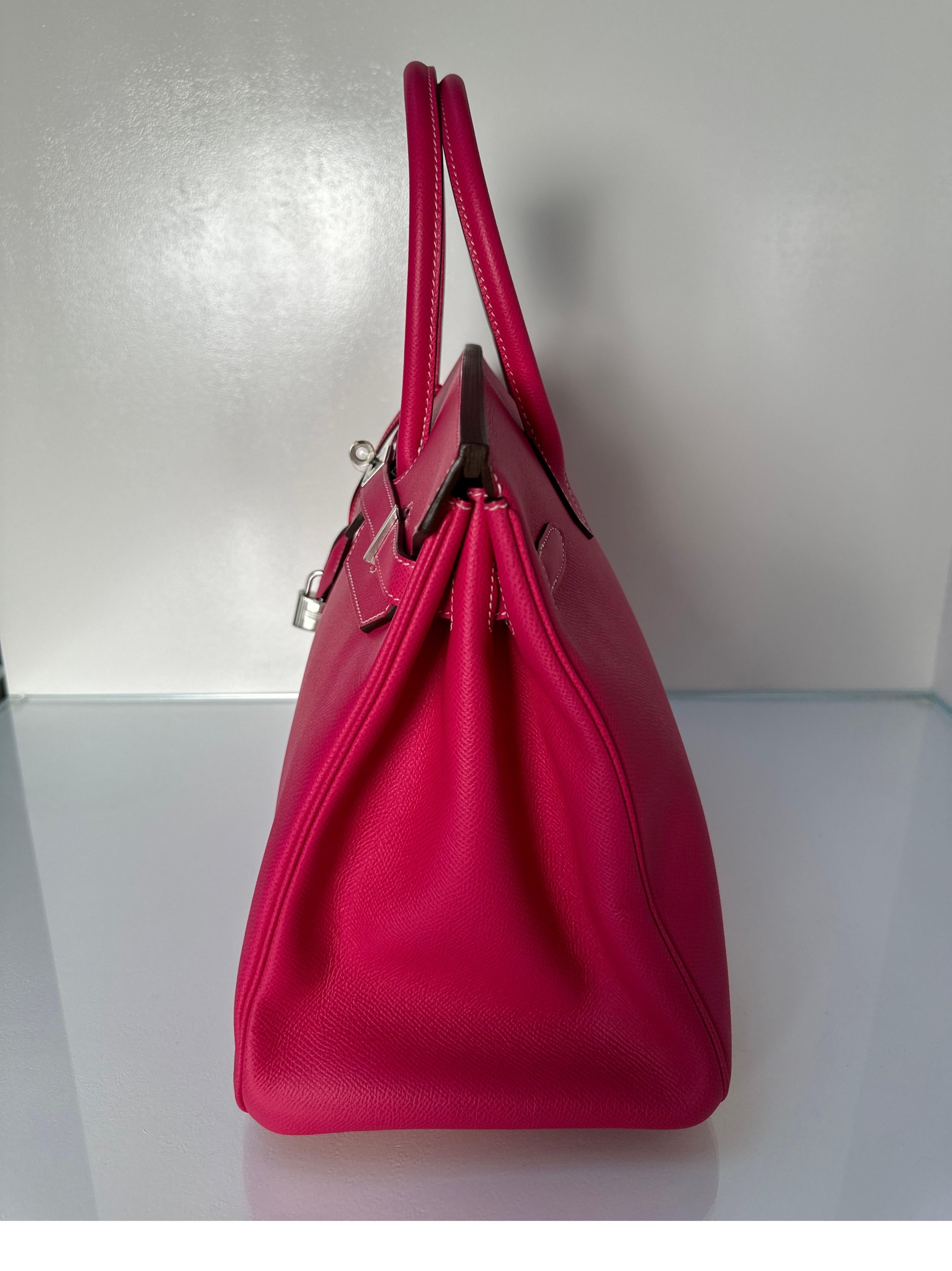 Hermes Rose Tyrien Birkin 35 Bag 11