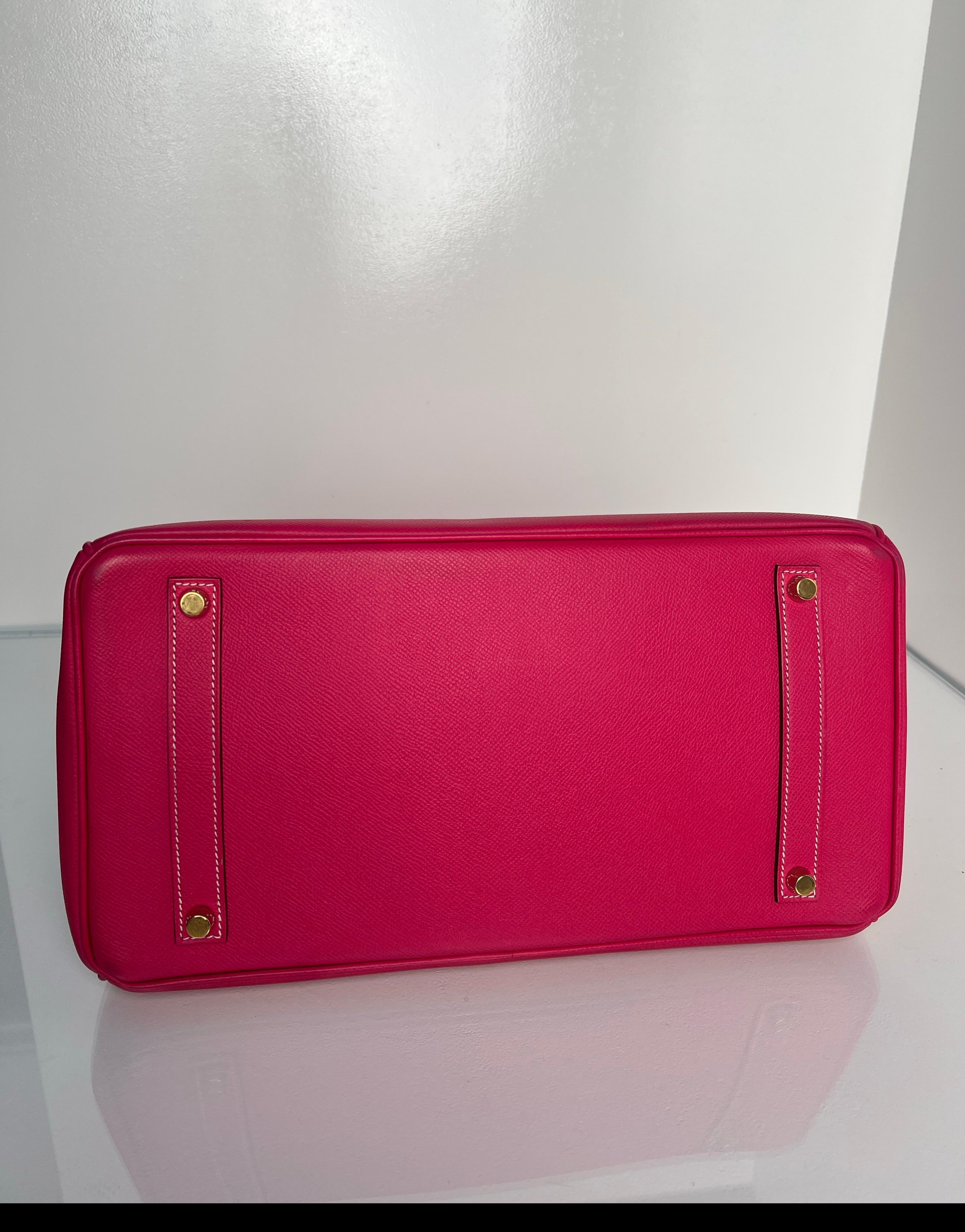 Hermes Rose Tyrien Birkin 35 Bag 11