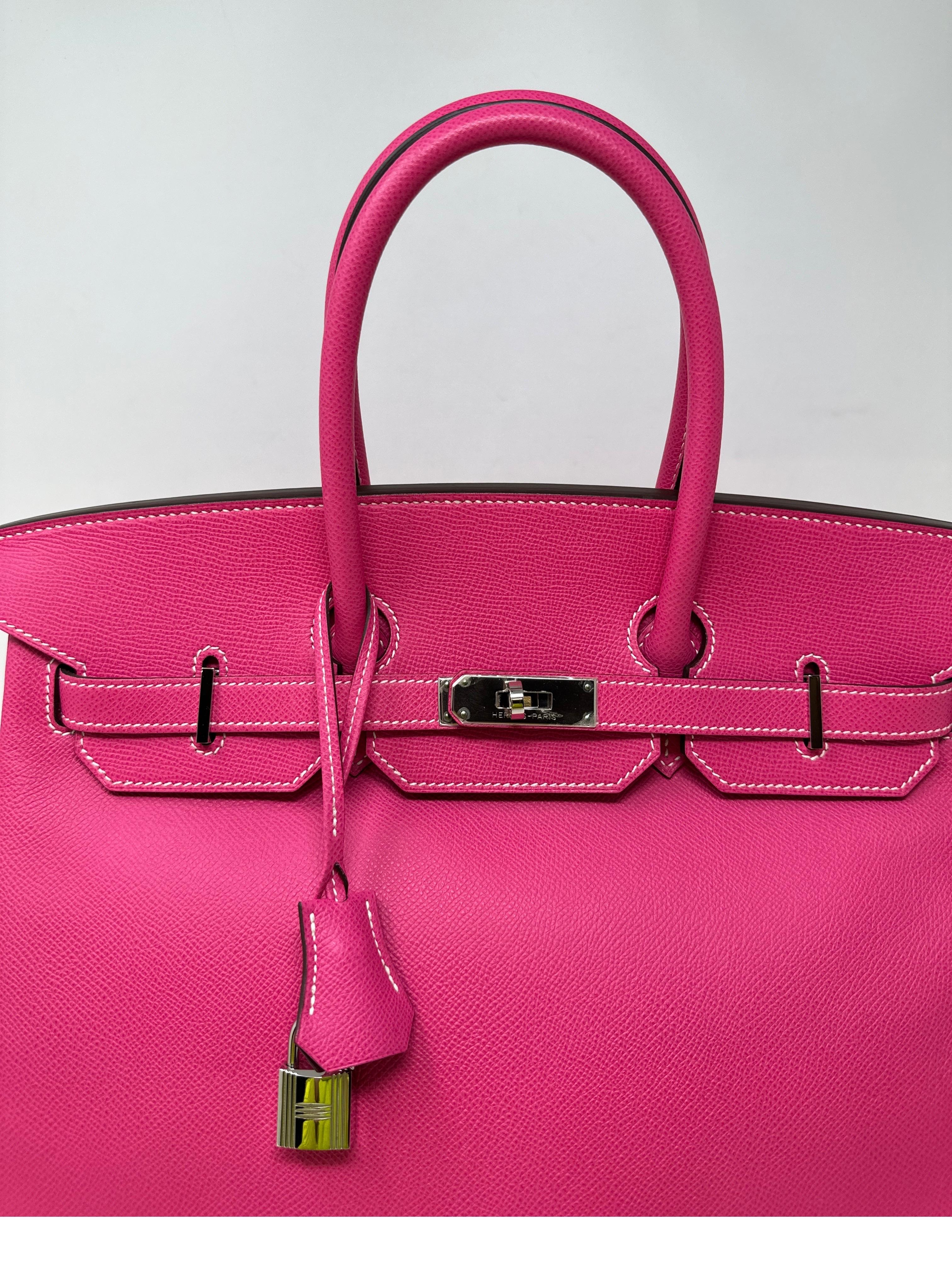Hermes Rose Tyrien Birkin 35 Bag 12