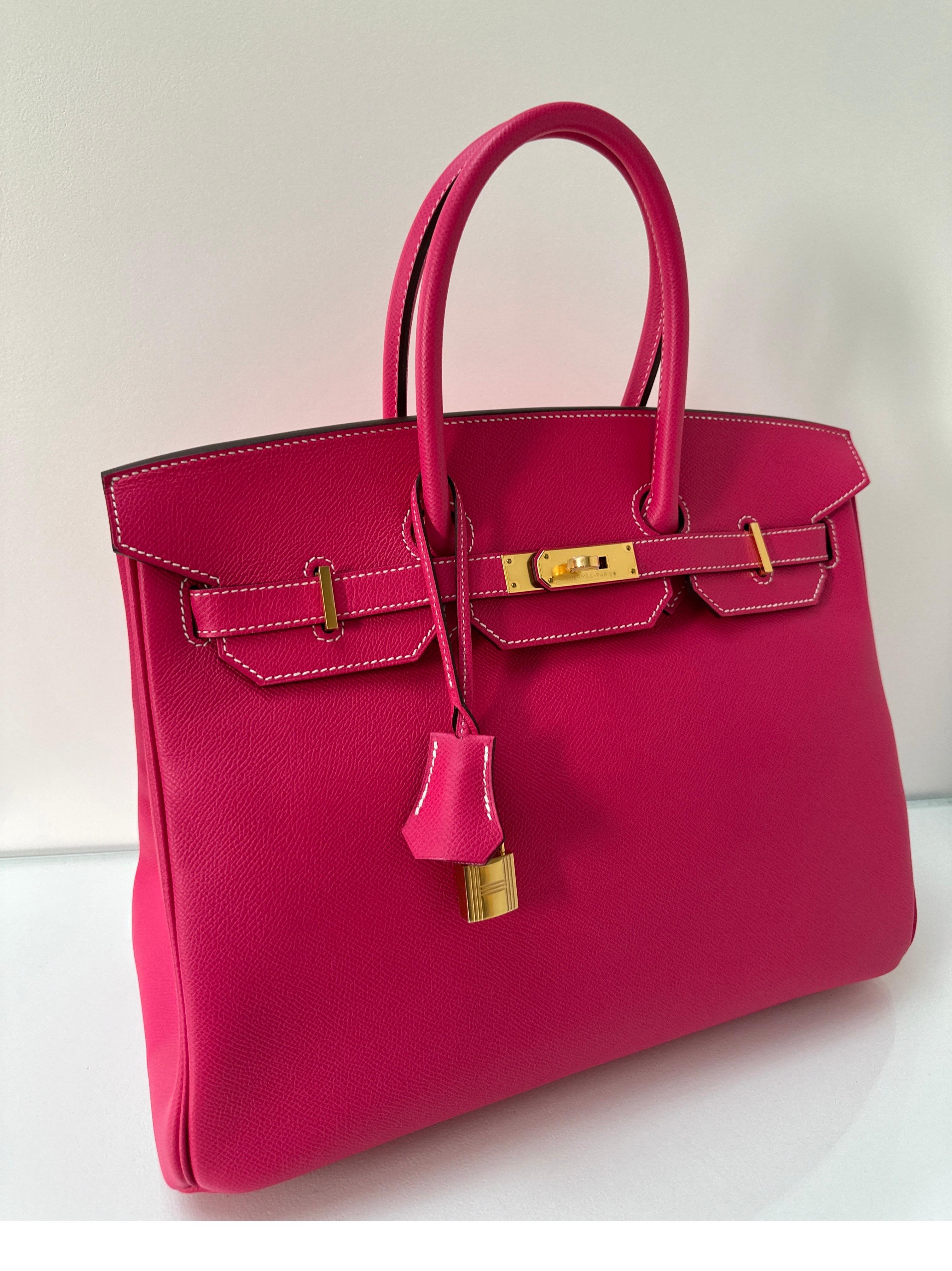 Bolso Hermes Rosa Tyrien Birkin 35 12