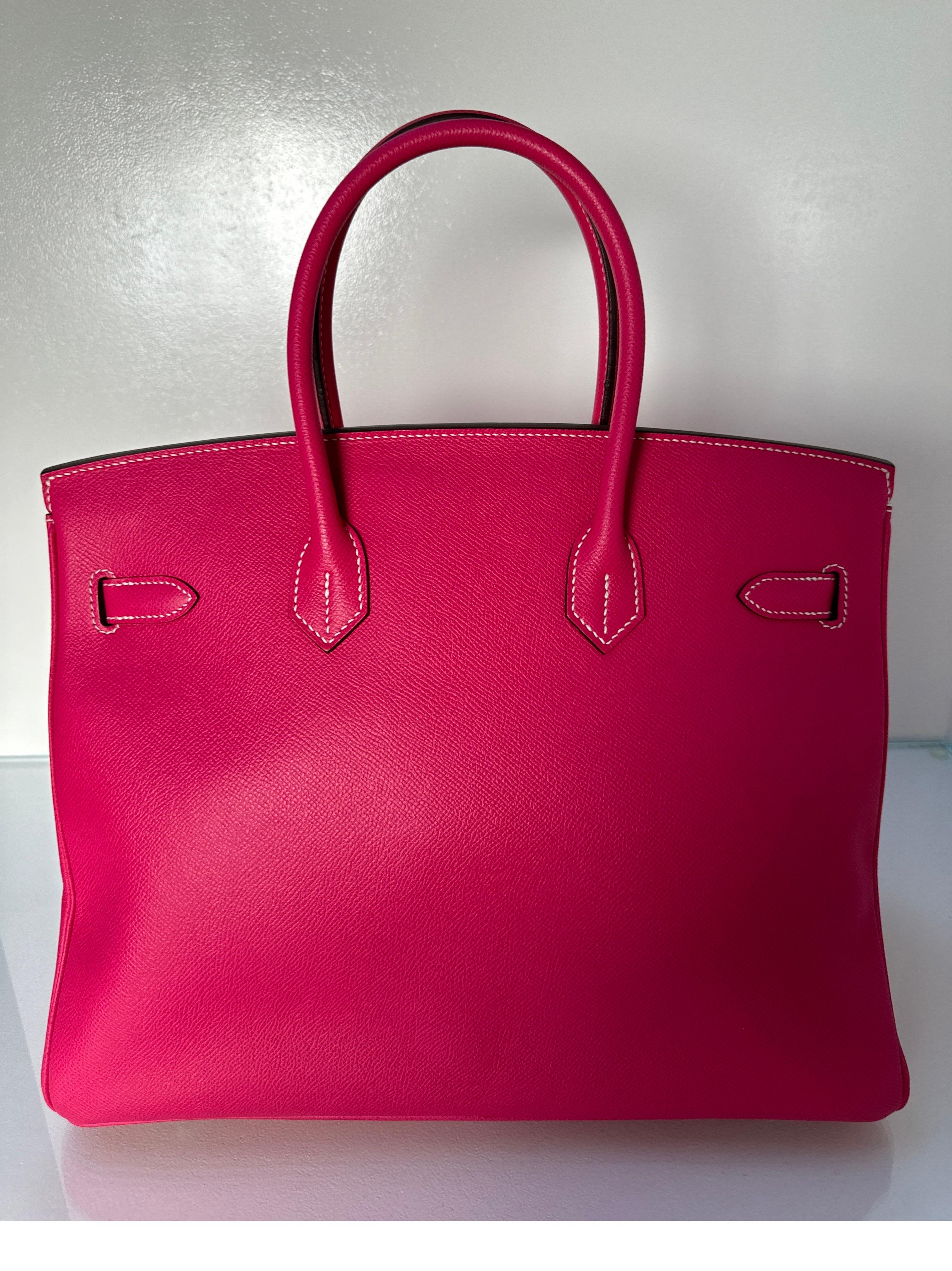 Hermes Rose Tyrien Birkin 35 Bag 12