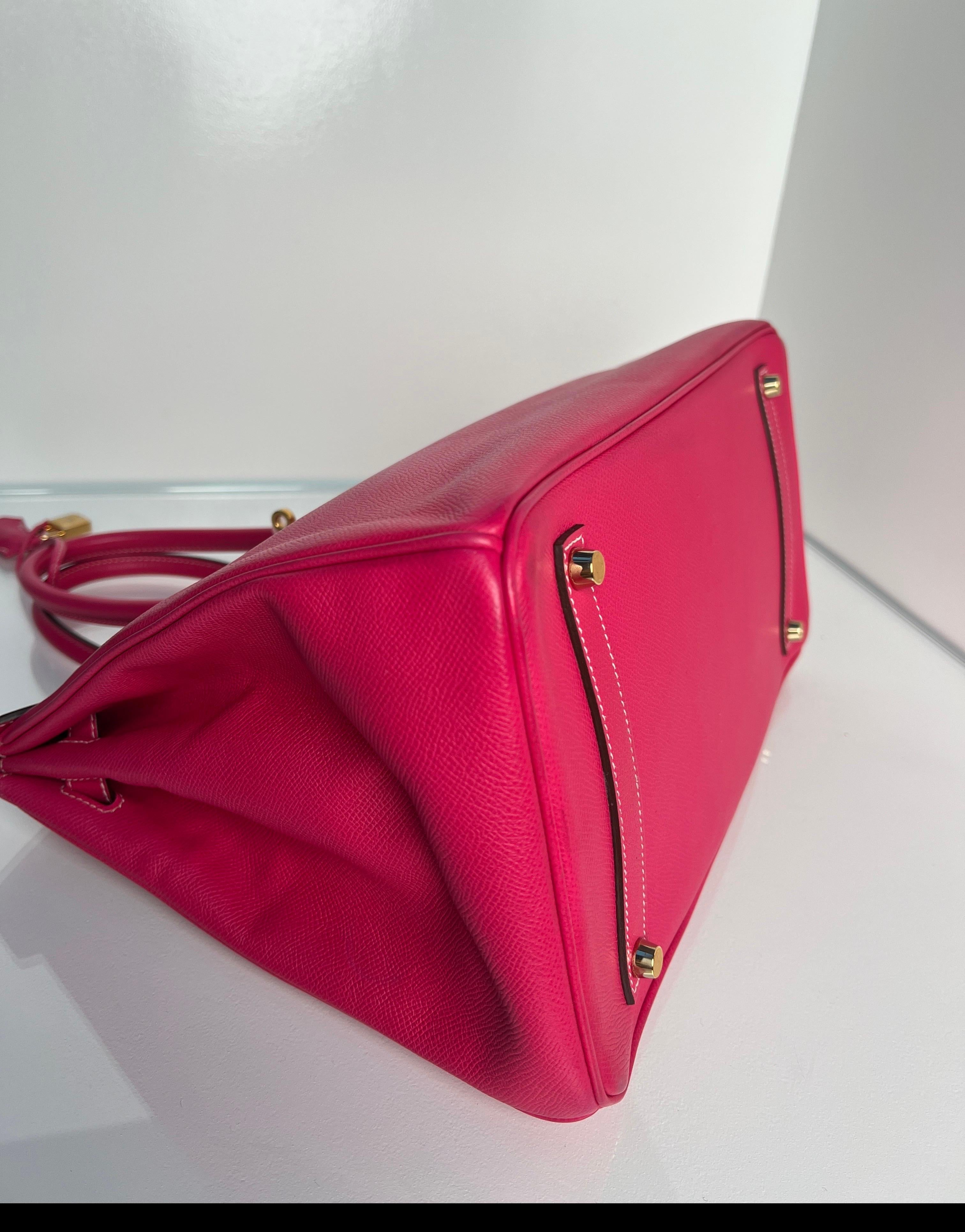 Hermes Rose Tyrien Birkin 35 Bag 12