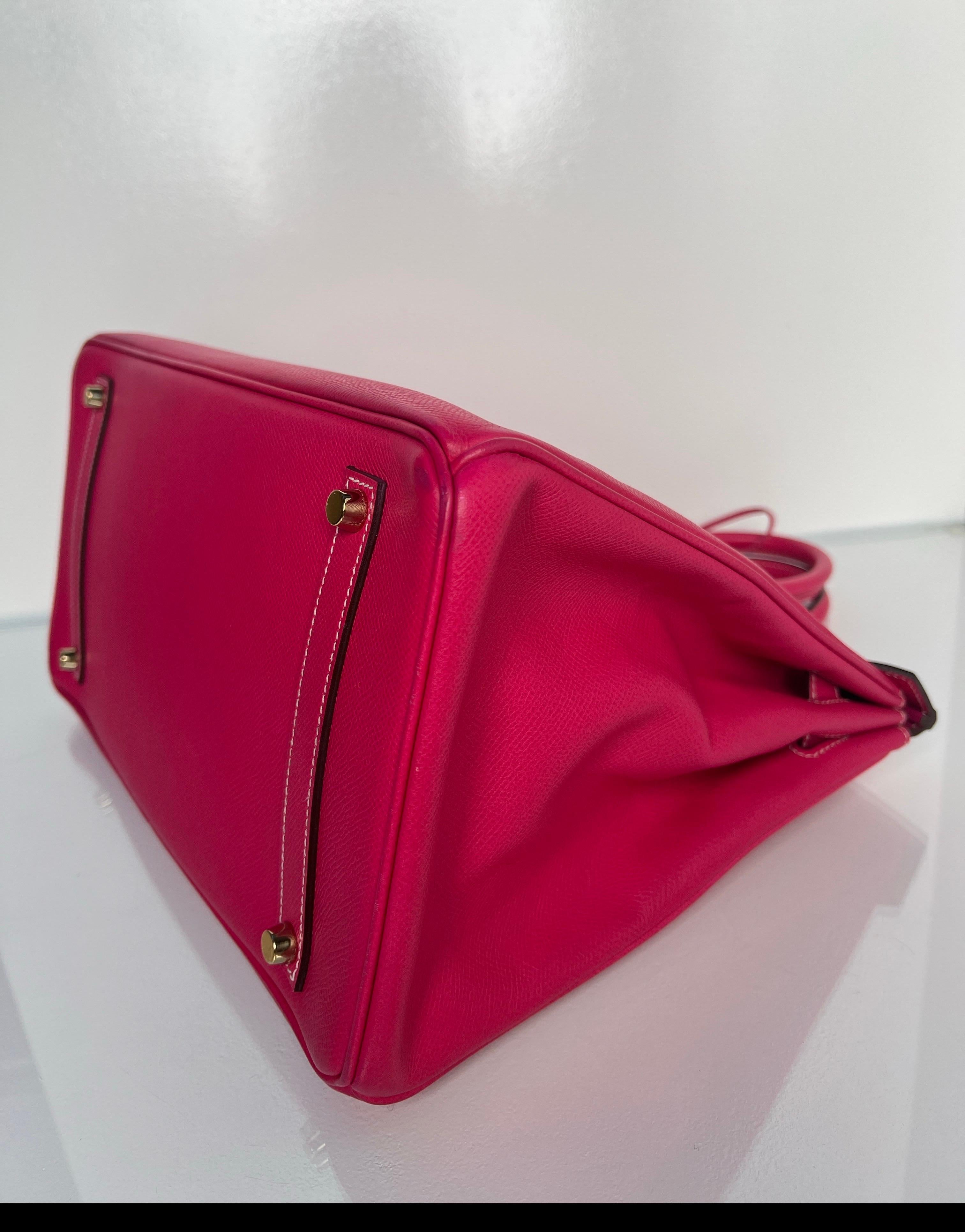 Hermes Rose Tyrien Birkin 35 Bag 13