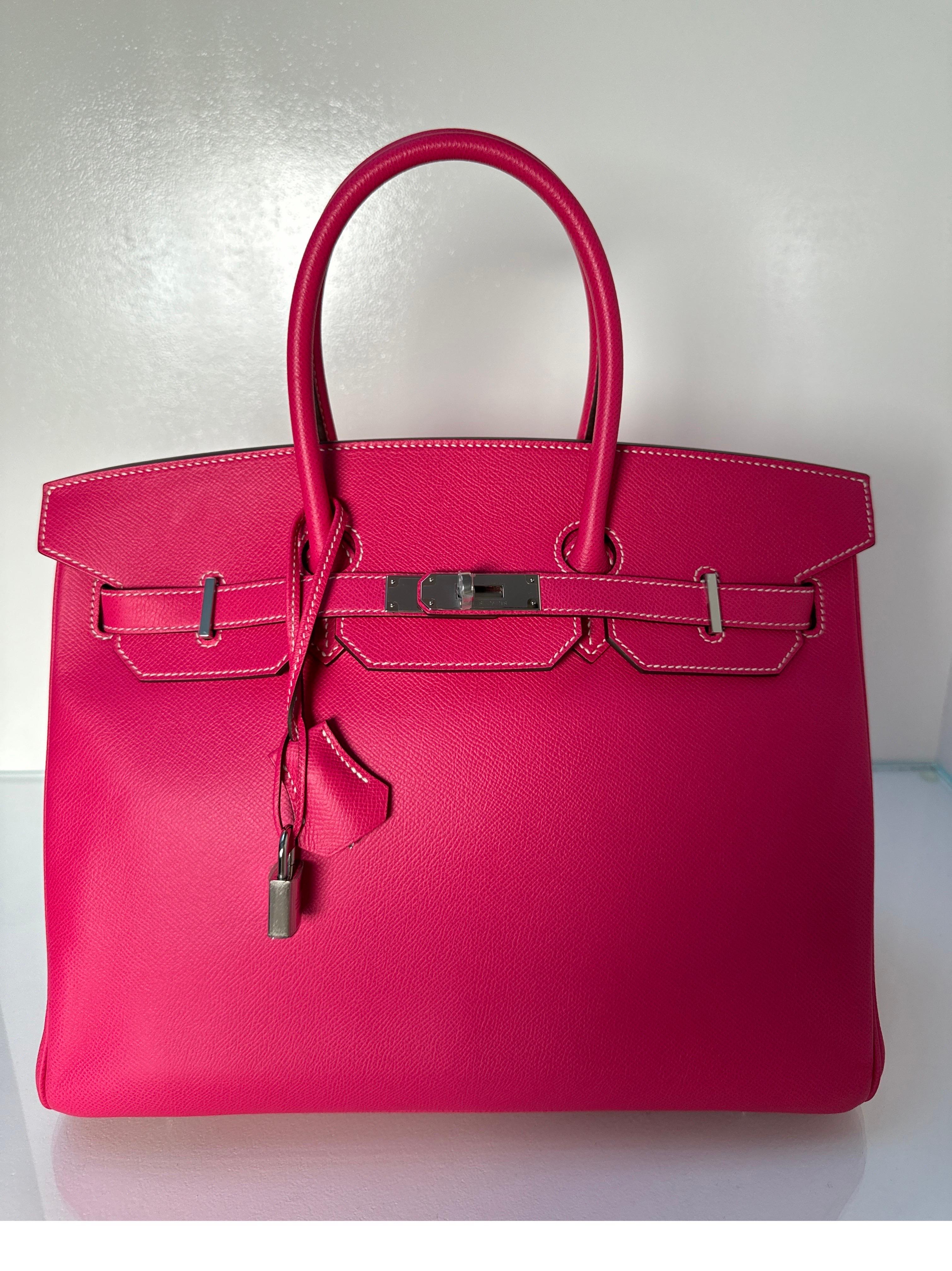 Hermes Rose Tyrien Birkin 35 Bag 14