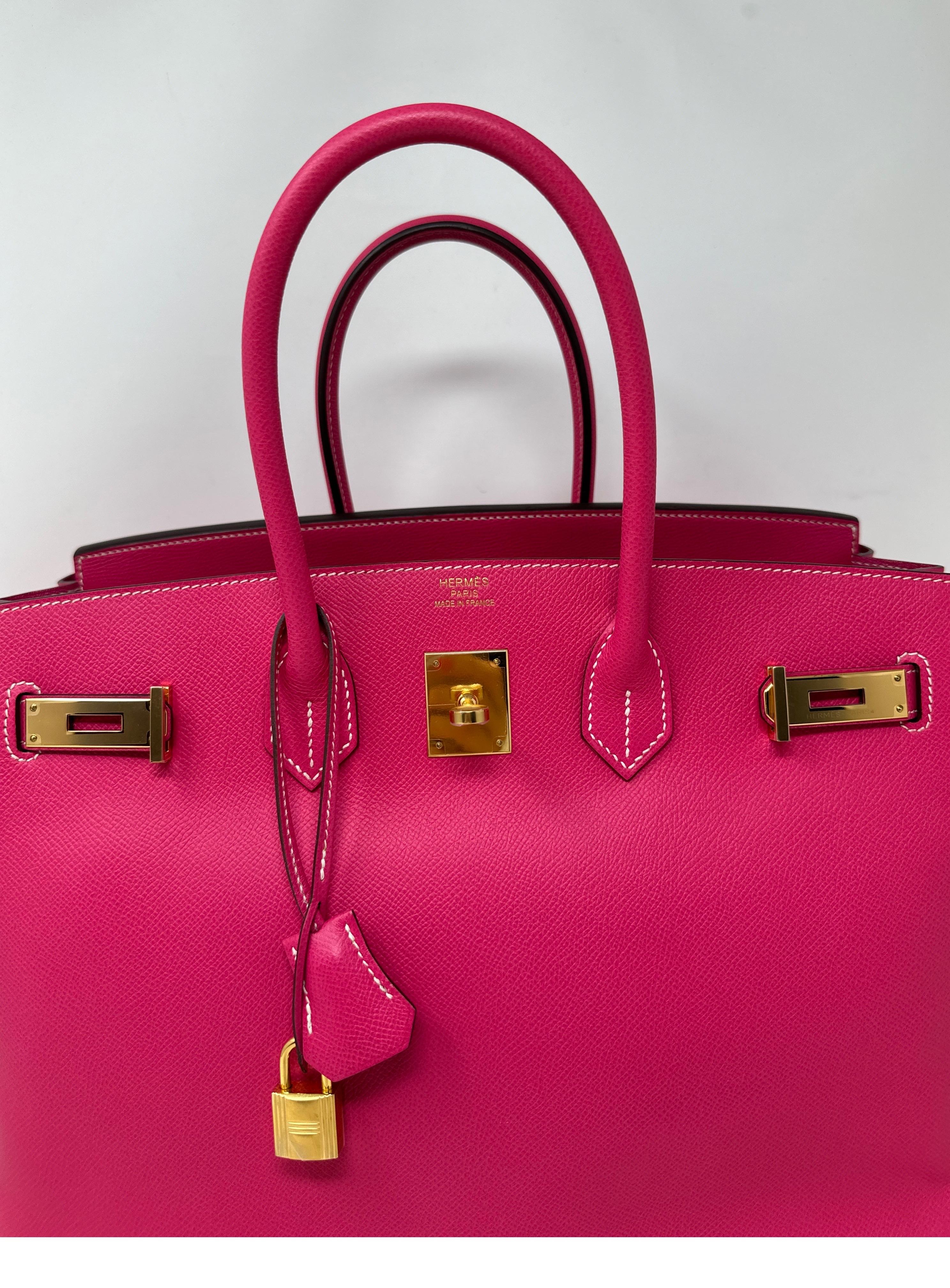 Hermes Rose Tyrien Birkin 35 Bag In Excellent Condition For Sale In Athens, GA