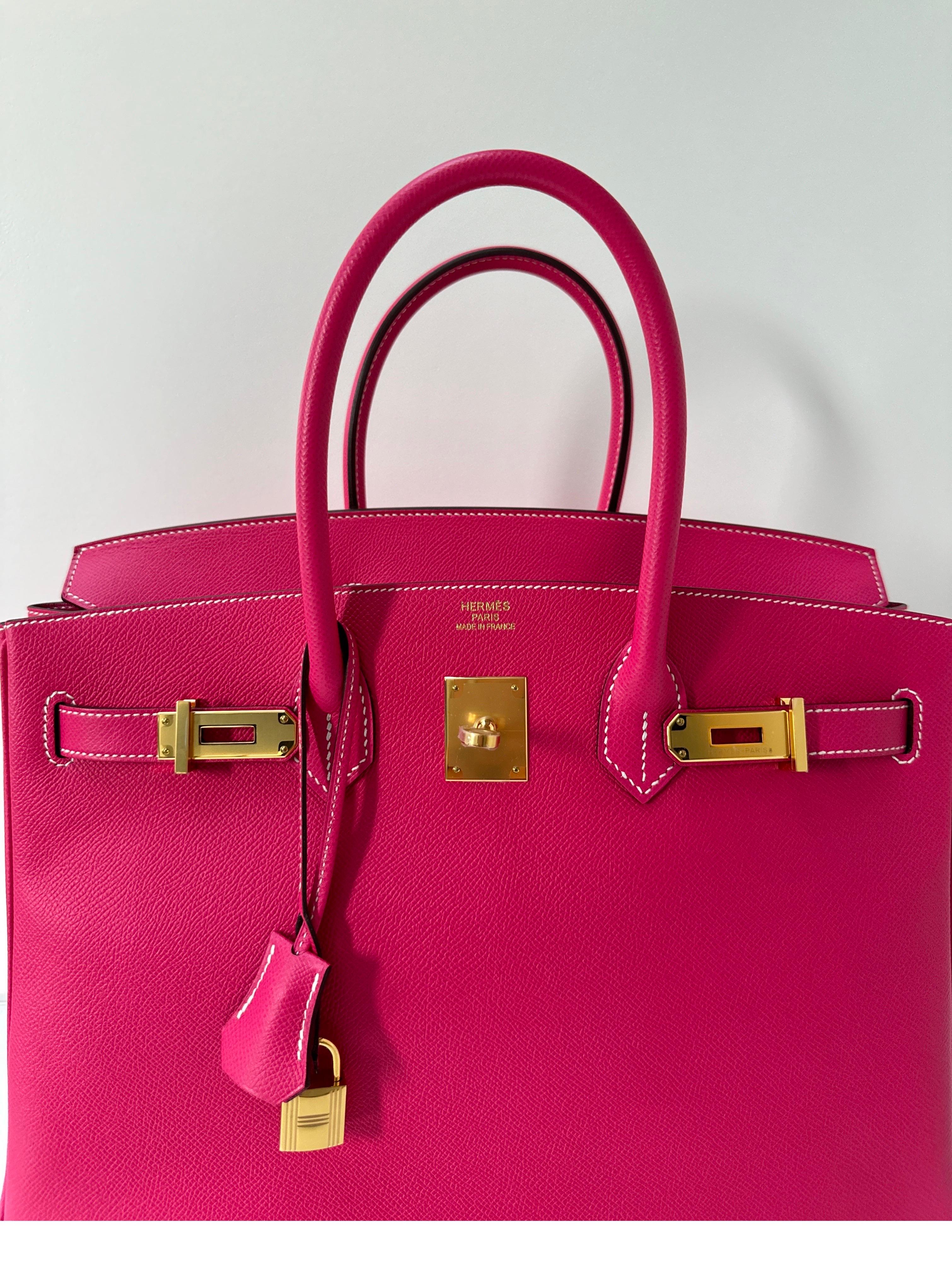 Bolso Hermes Rosa Tyrien Birkin 35 Rojo