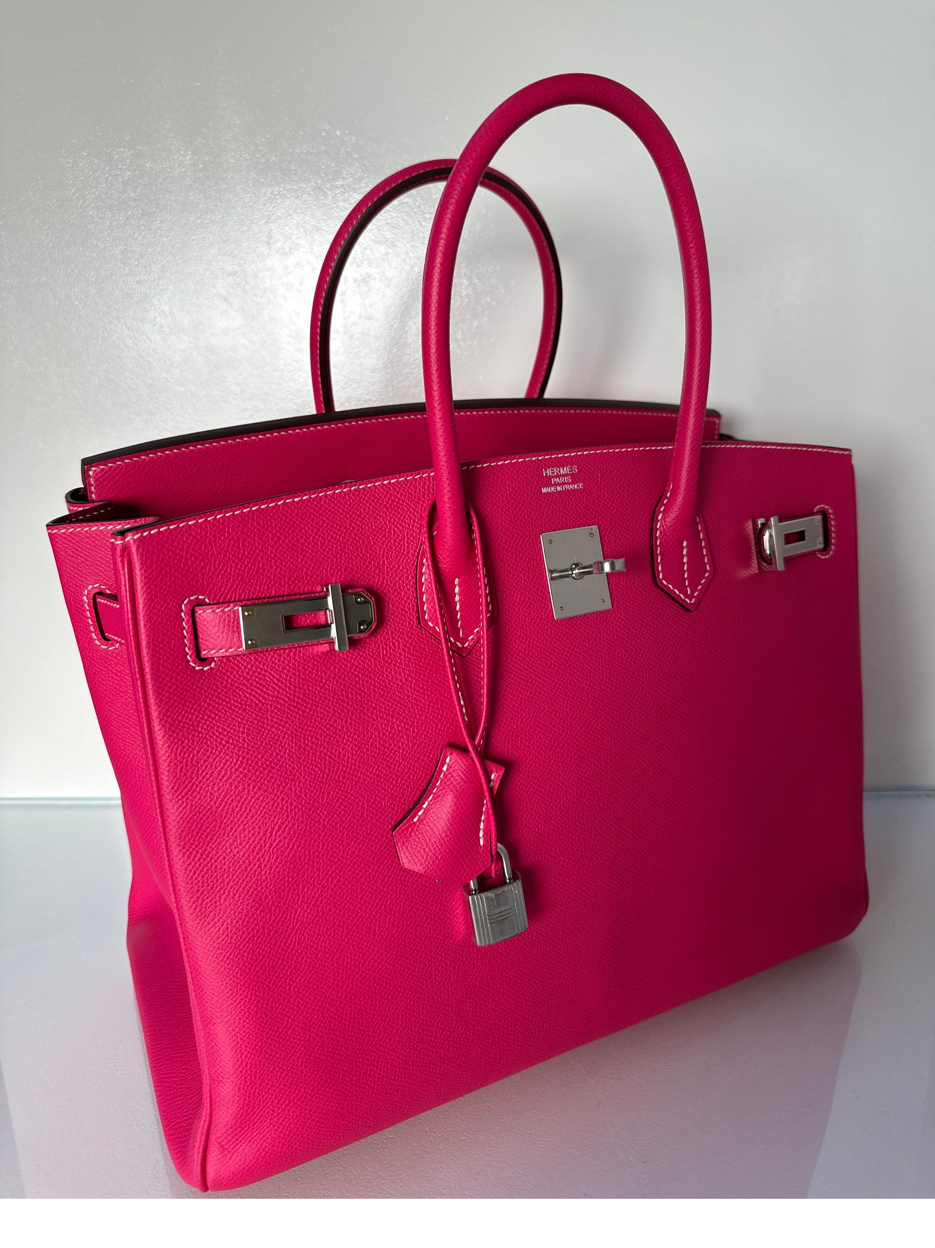 Red Hermes Rose Tyrien Birkin 35 Bag