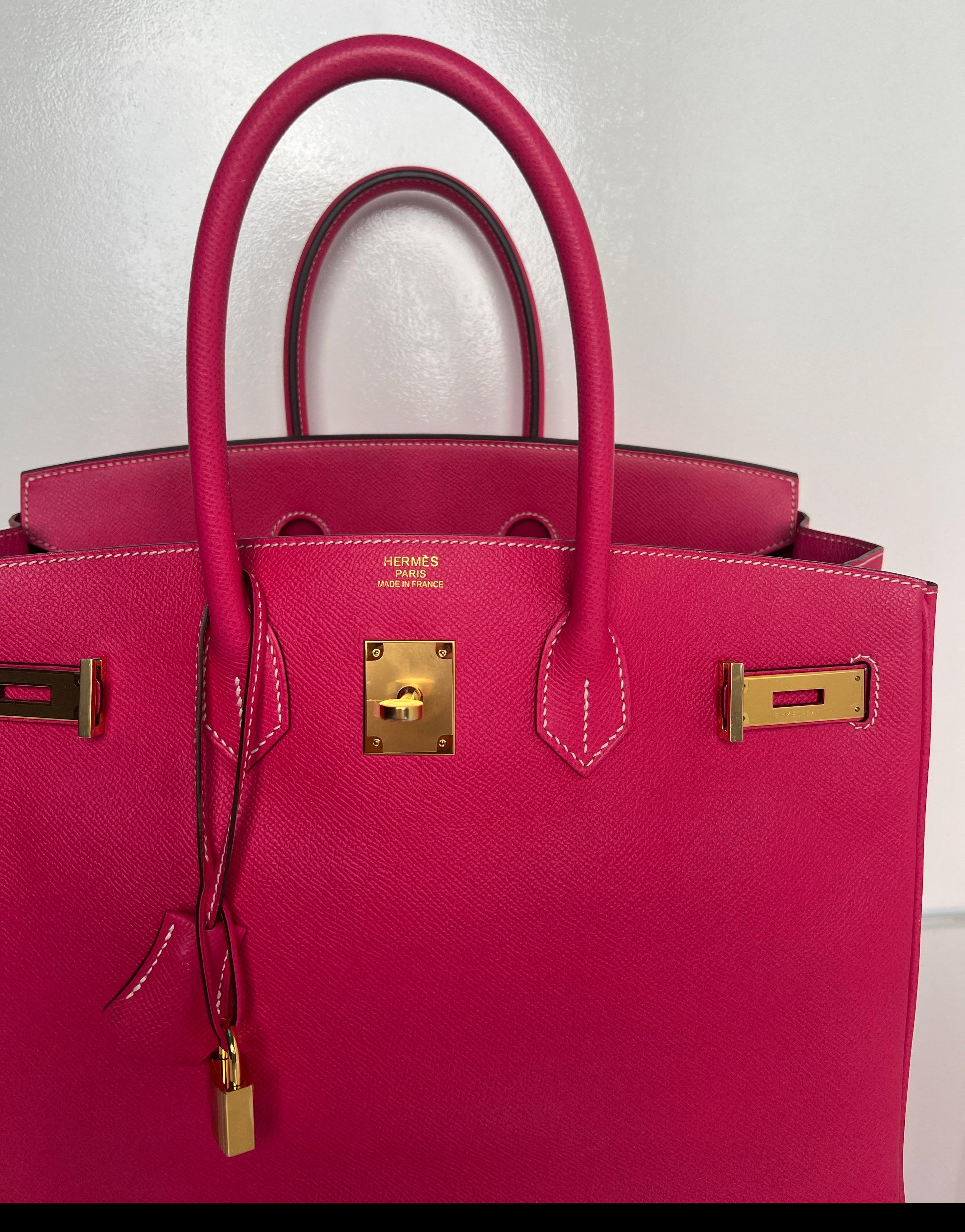 Red Hermes Rose Tyrien Birkin 35 Bag