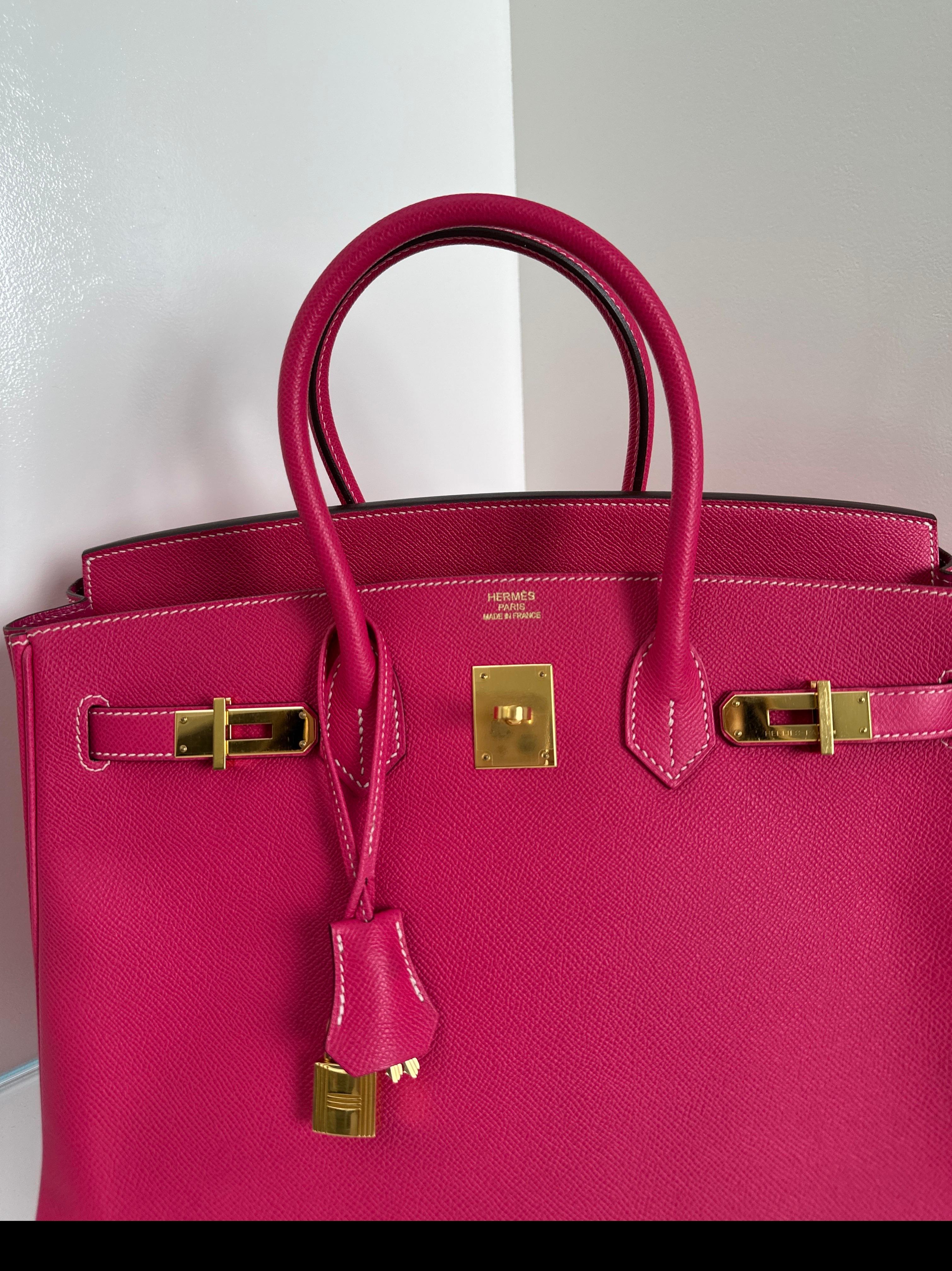 Rouge Hermès - Sac rose Tyrien Birkin 35 en vente