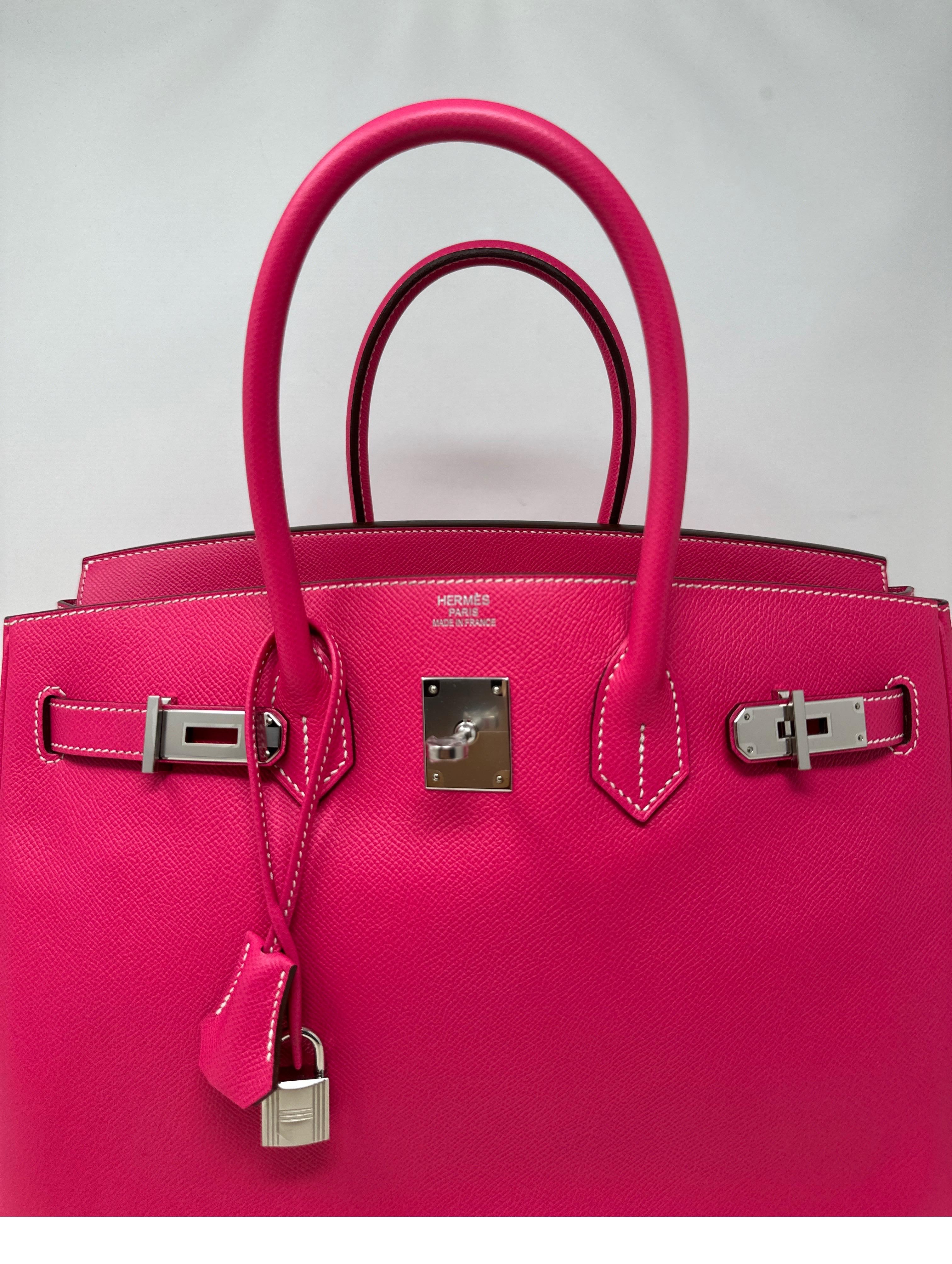 Hermes Rose Tyrien Birkin 35 Bag In Excellent Condition In Athens, GA