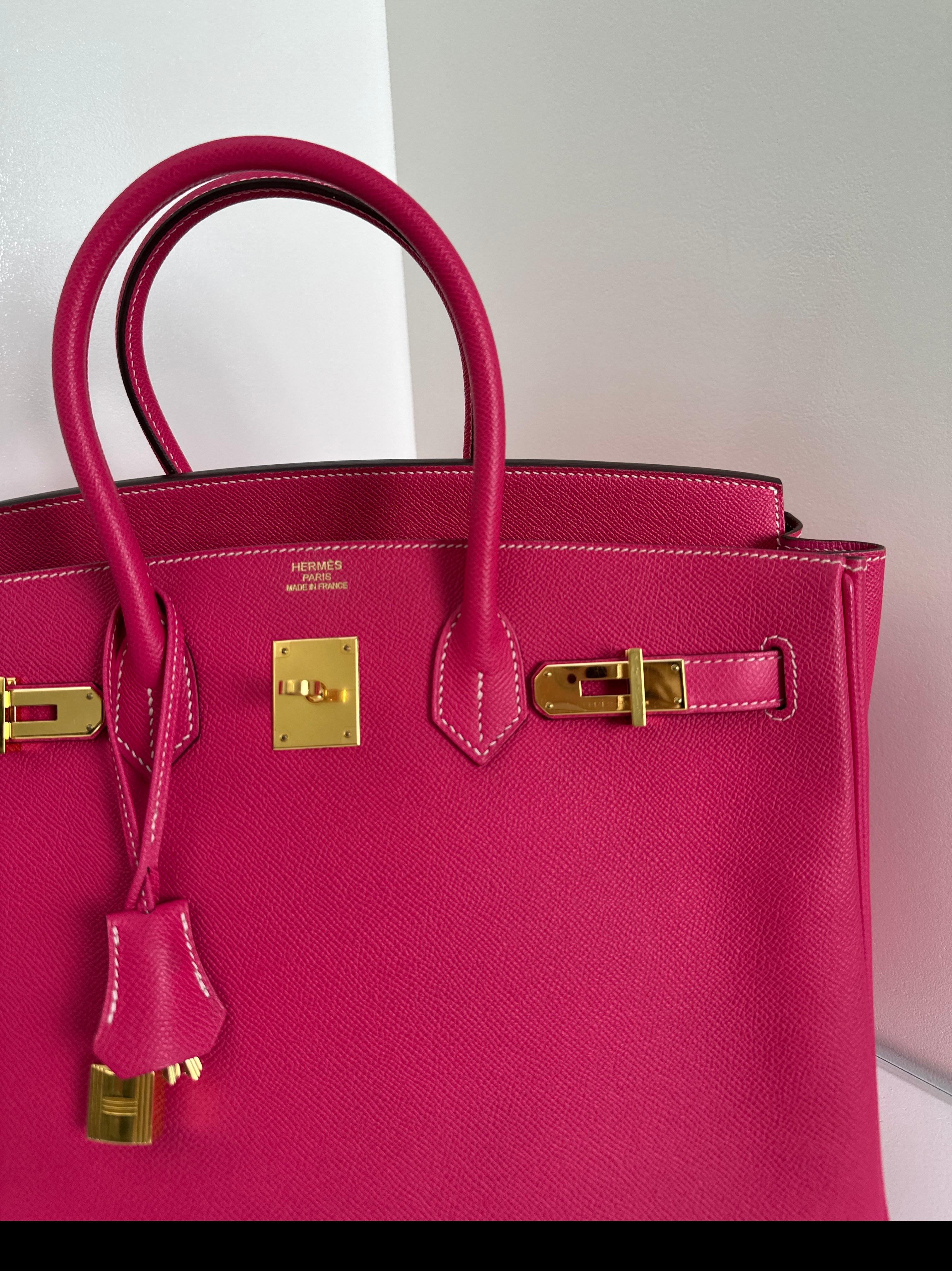 Hermès - Sac rose Tyrien Birkin 35 Excellent état - En vente à Athens, GA