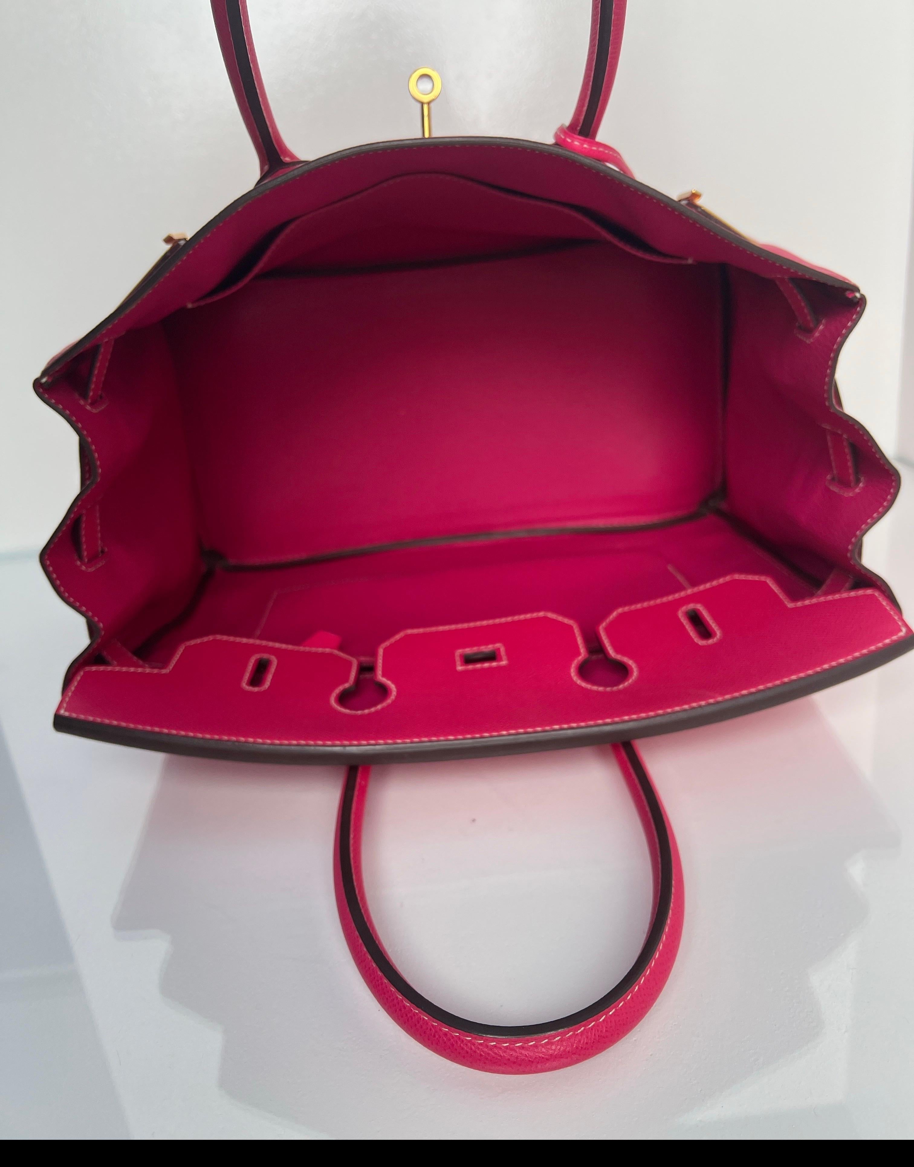 Women's or Men's Hermes Rose Tyrien Birkin 35 Bag