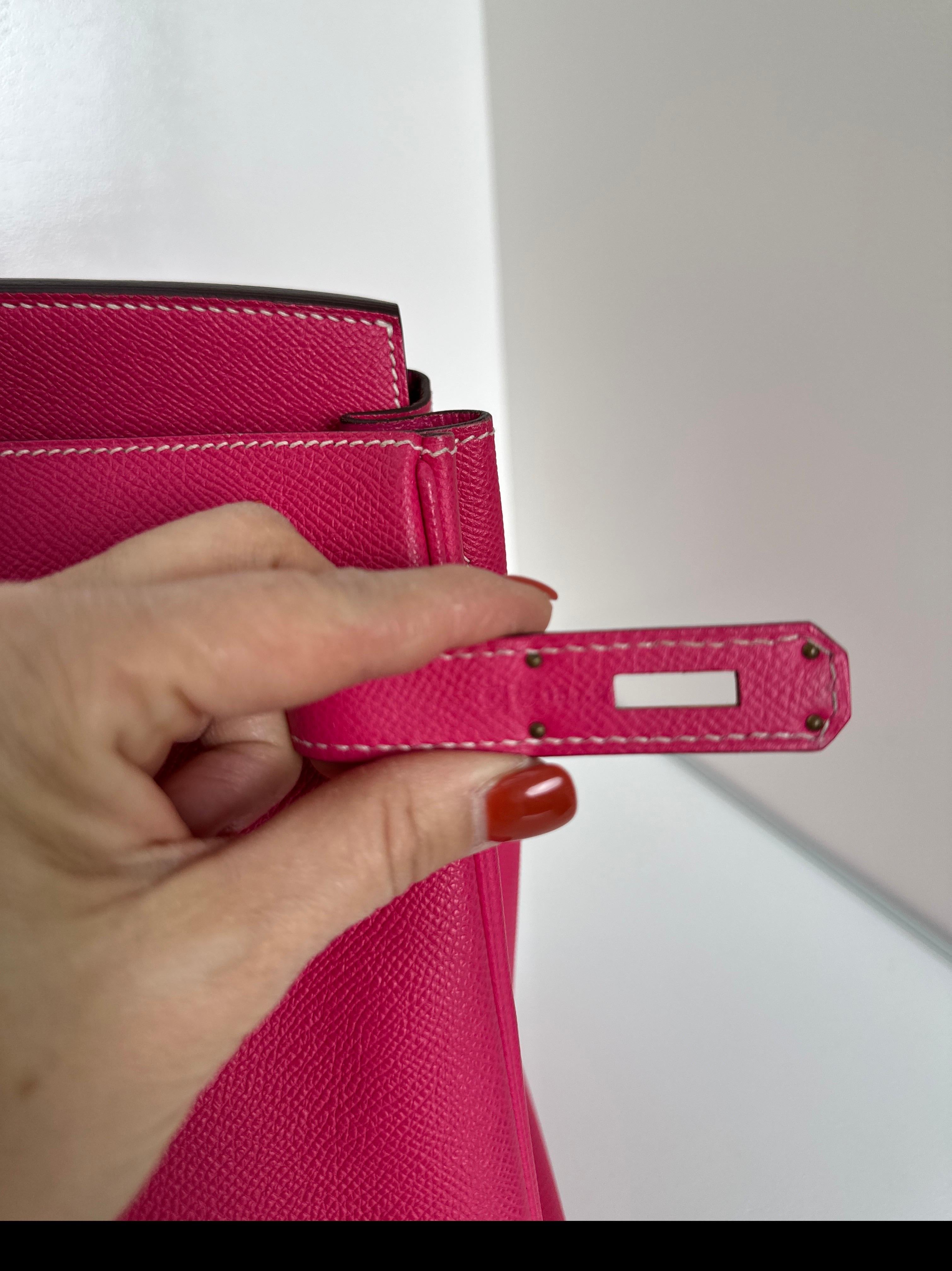 Hermès - Sac rose Tyrien Birkin 35 Unisexe en vente