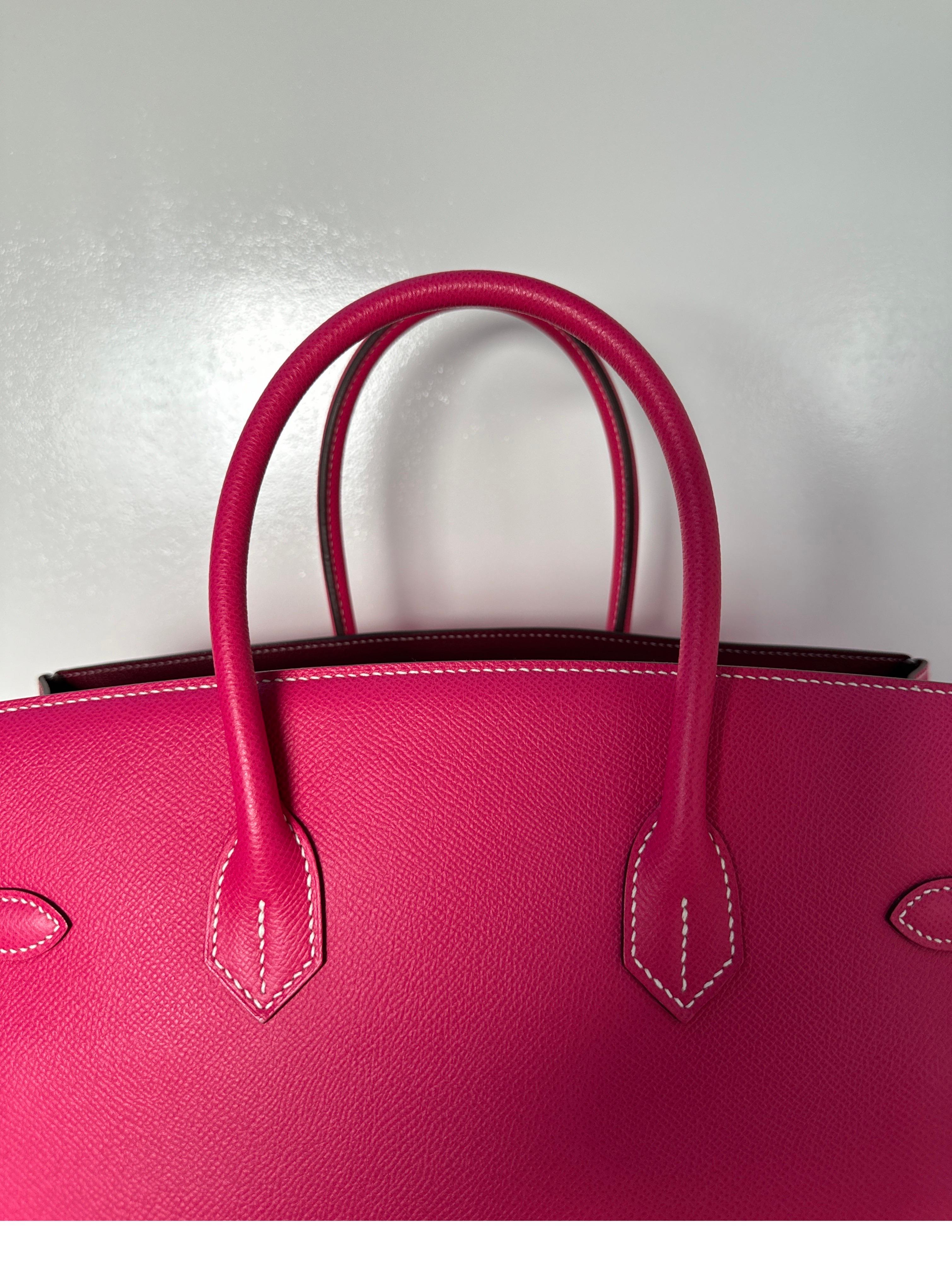 Hermes Rose Tyrien Birkin 35 Bag 1