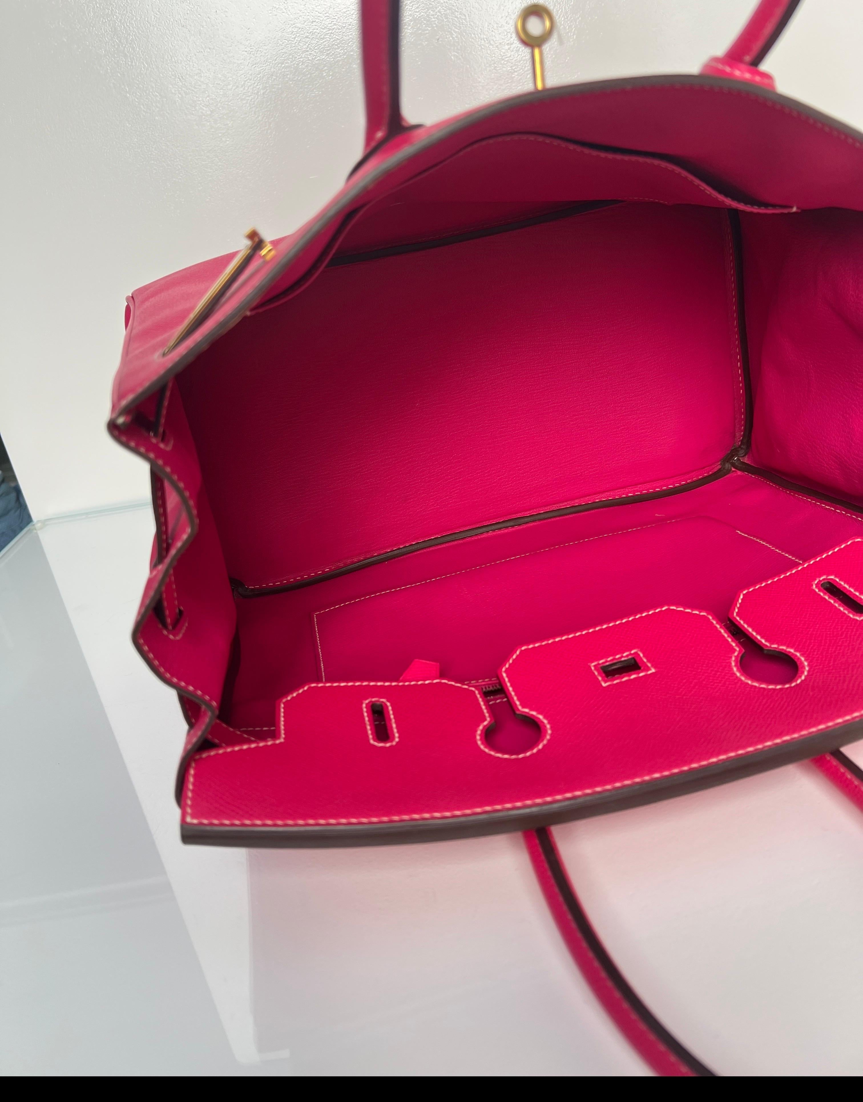 Hermes Rose Tyrien Birkin 35 Bag 1