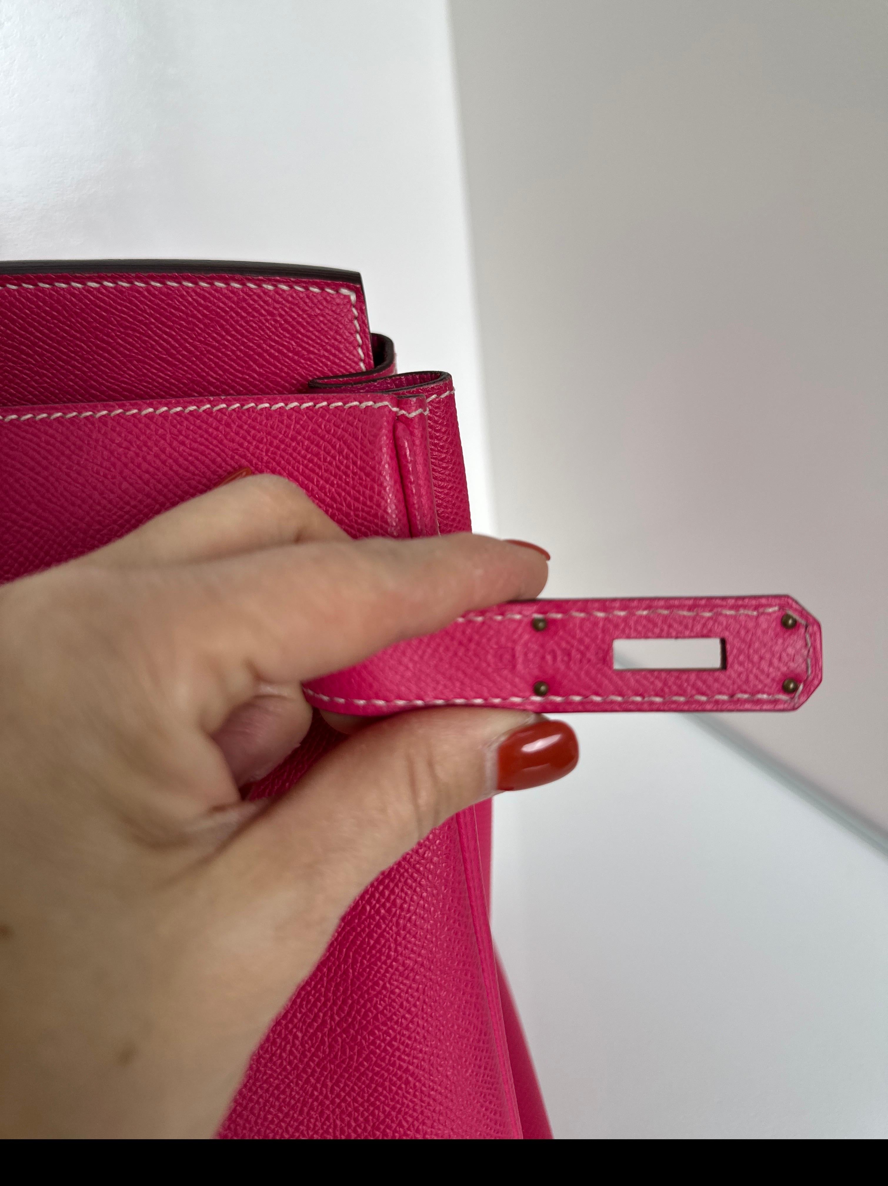 Hermès - Sac rose Tyrien Birkin 35 en vente 1